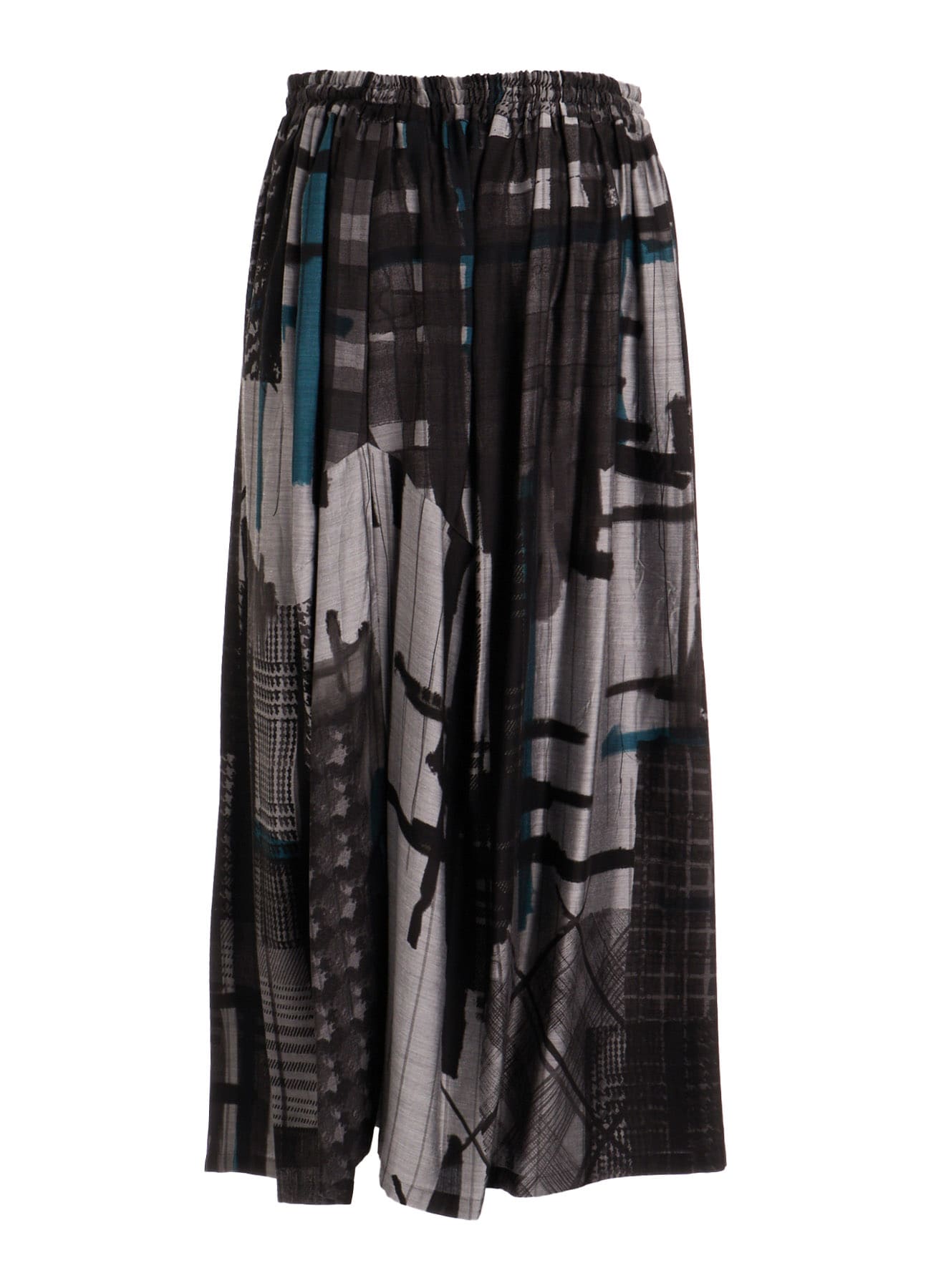 CU/DUNGAREE TWILL PLAID PRINT GATHER SKIRT