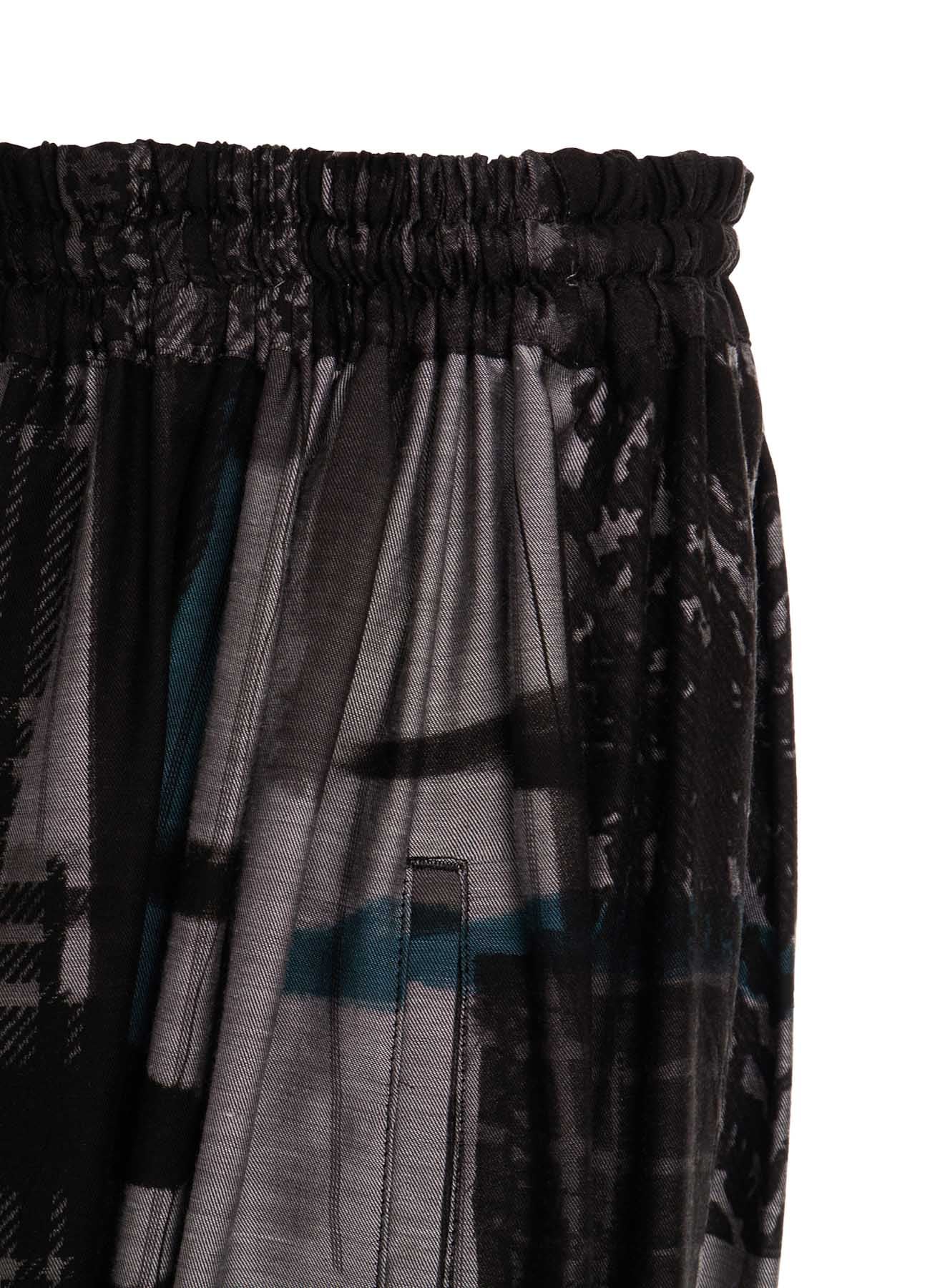 CU/DUNGAREE TWILL PLAID PRINT GATHER SKIRT