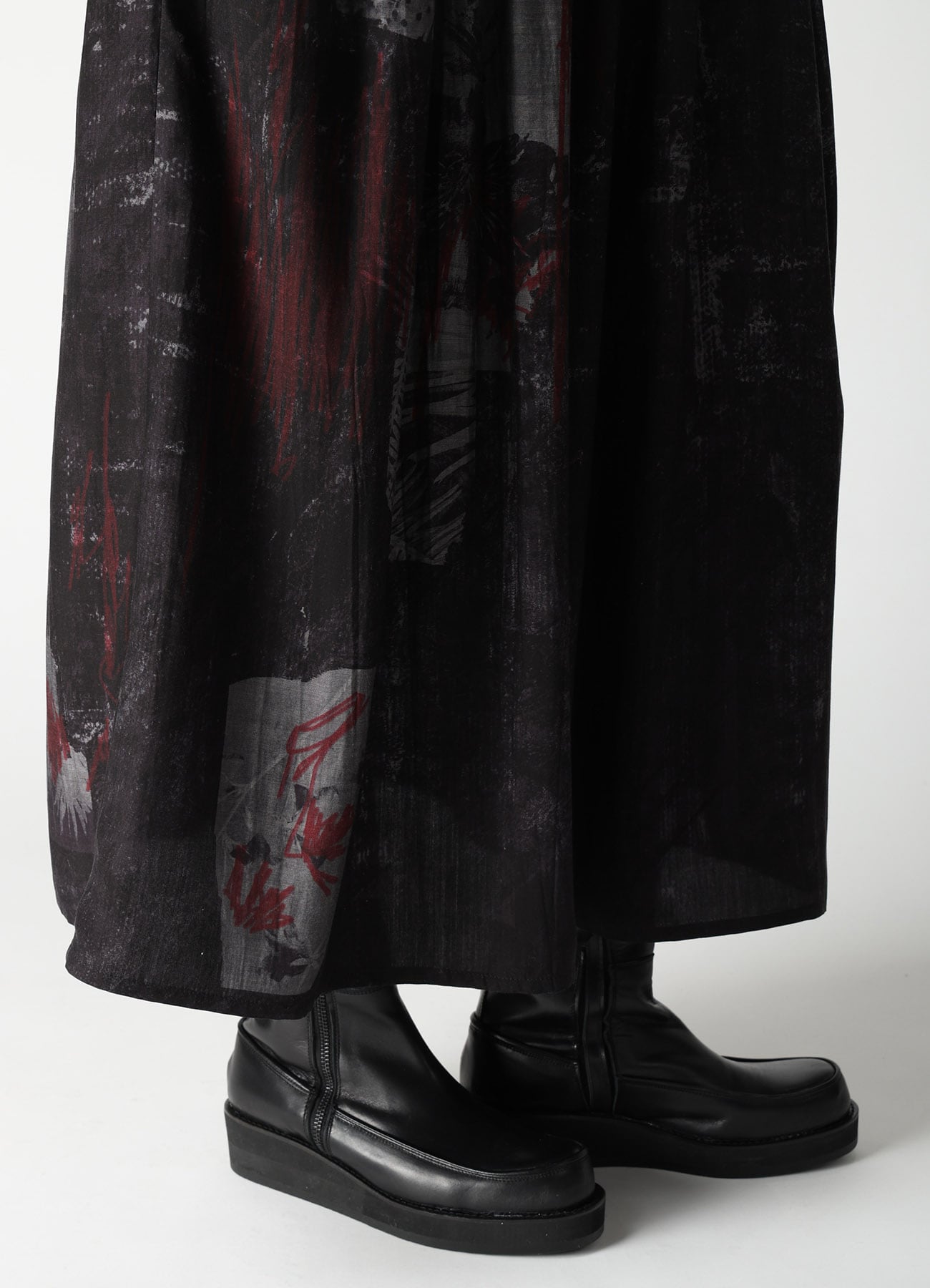CUPRO DUNGAREE TWILL SHOULDER STRAP GATHERED SKIRT