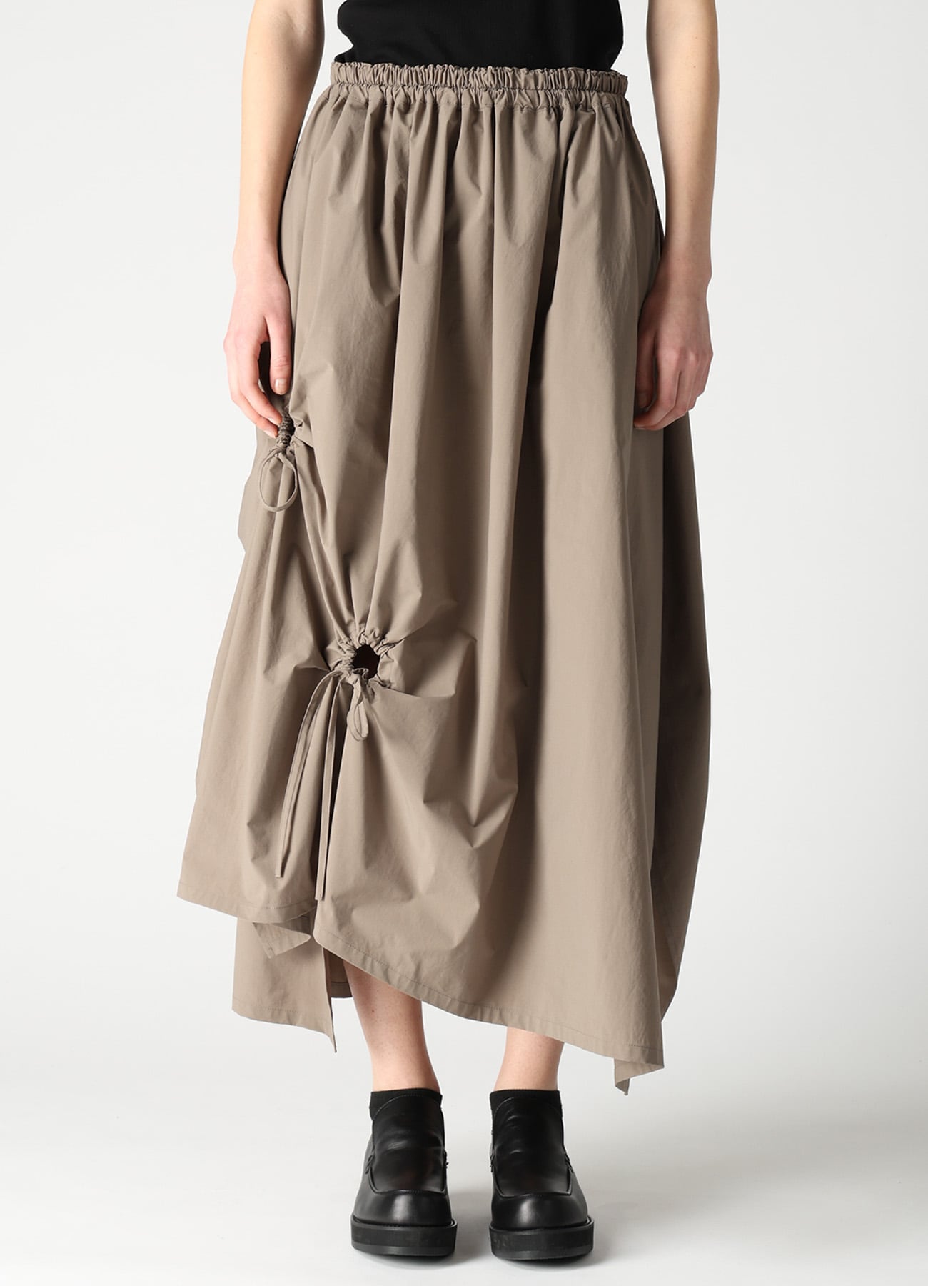 POLYESTER TYPEWRITER CIRCLE GATHER SKIRT