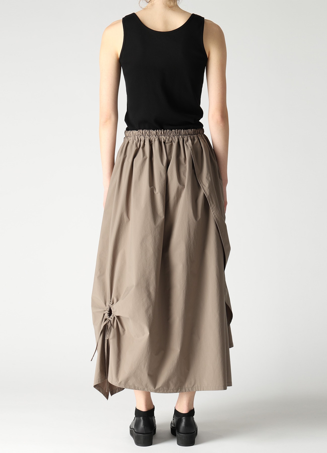 POLYESTER TYPEWRITER CIRCLE GATHER SKIRT