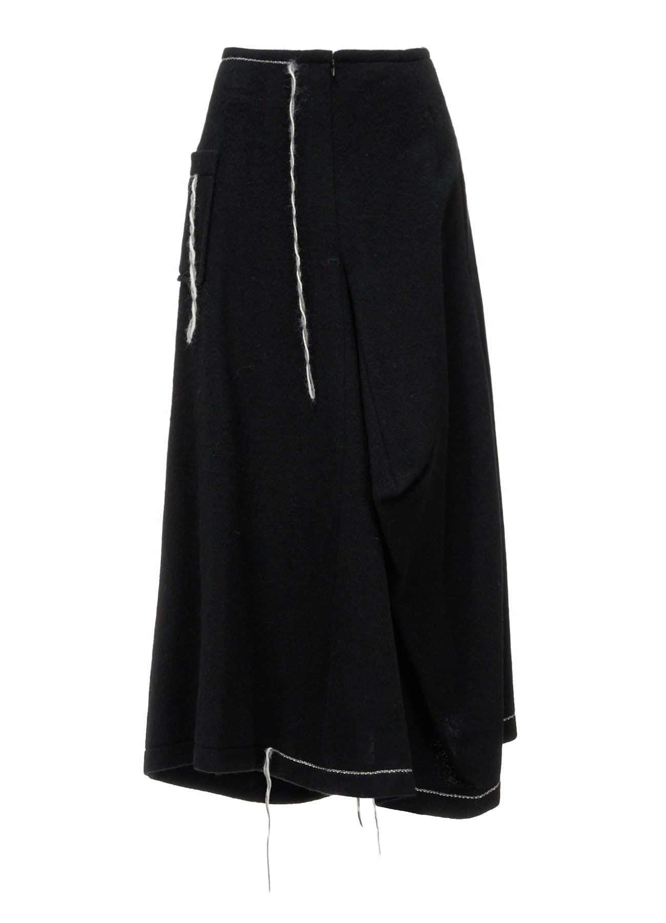 LIGHT SHAGGY BIG STITCH FLARE SKIRT(XS Black): Y's｜THE SHOP YOHJI