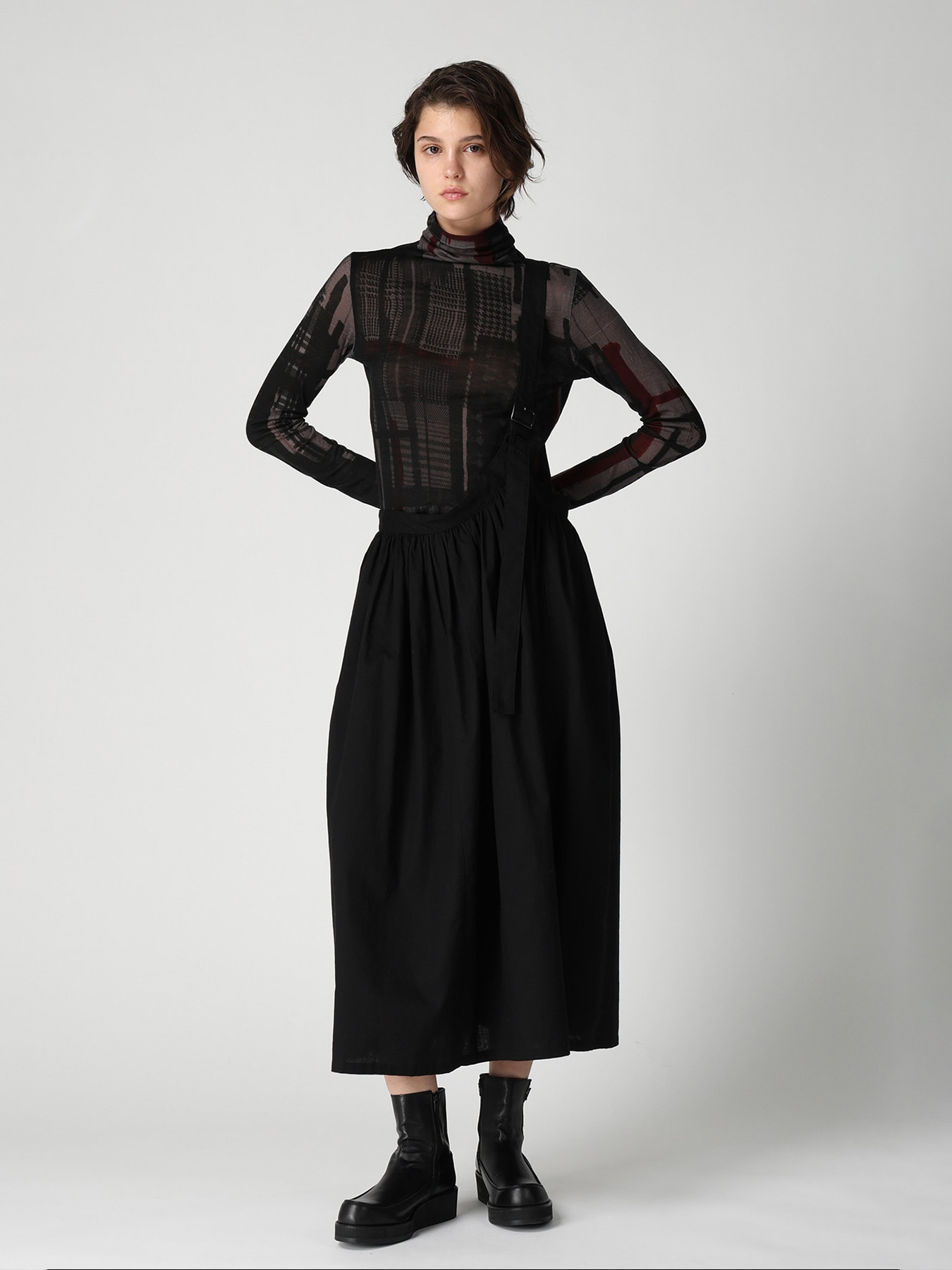 [Y's BORN PRODUCT] SINGLE SHOULDER STRAP SKIRT