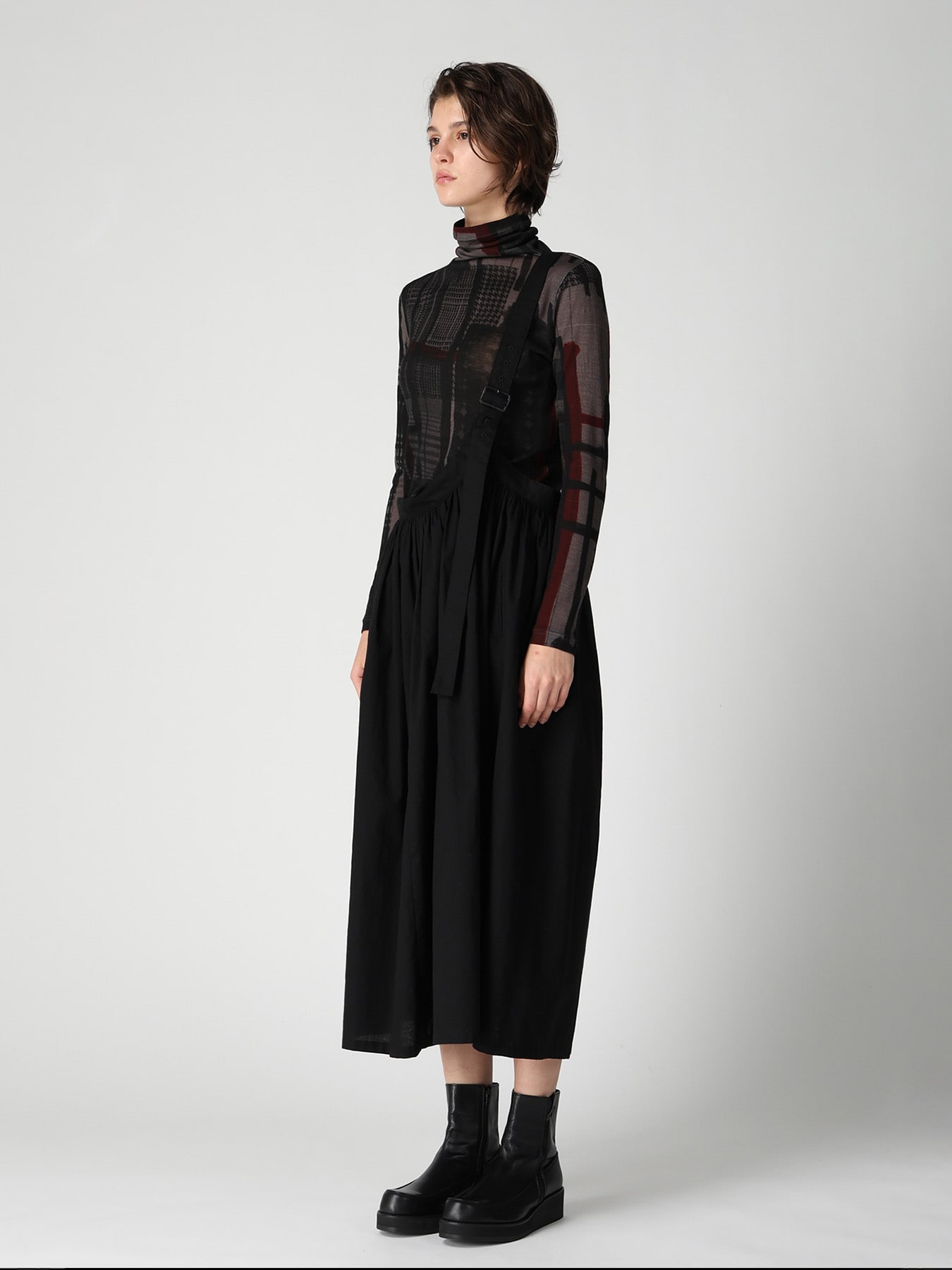 [Y's BORN PRODUCT] SINGLE SHOULDER STRAP SKIRT