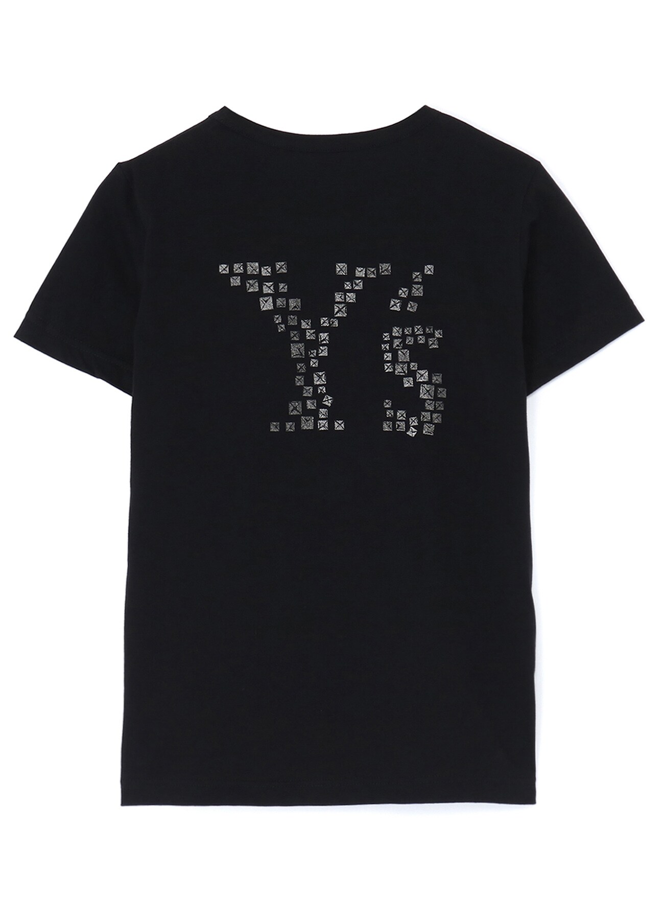 Y's STUDS PRINT PURE SILVER ROUND NECK SHORT SLEEVE T