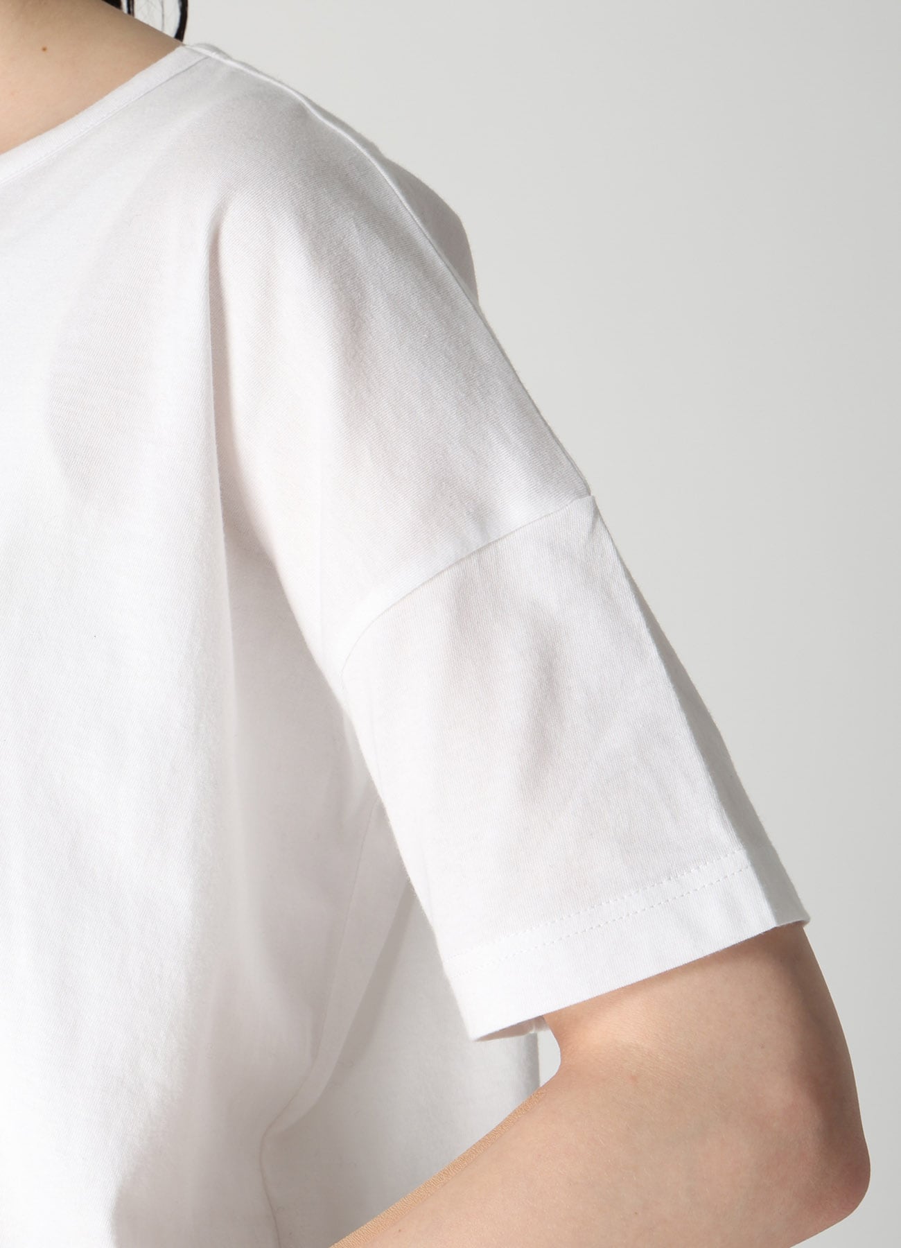 COTTON JERSEY Y'S LOGO PRINT CROPPED T-SHIRT
