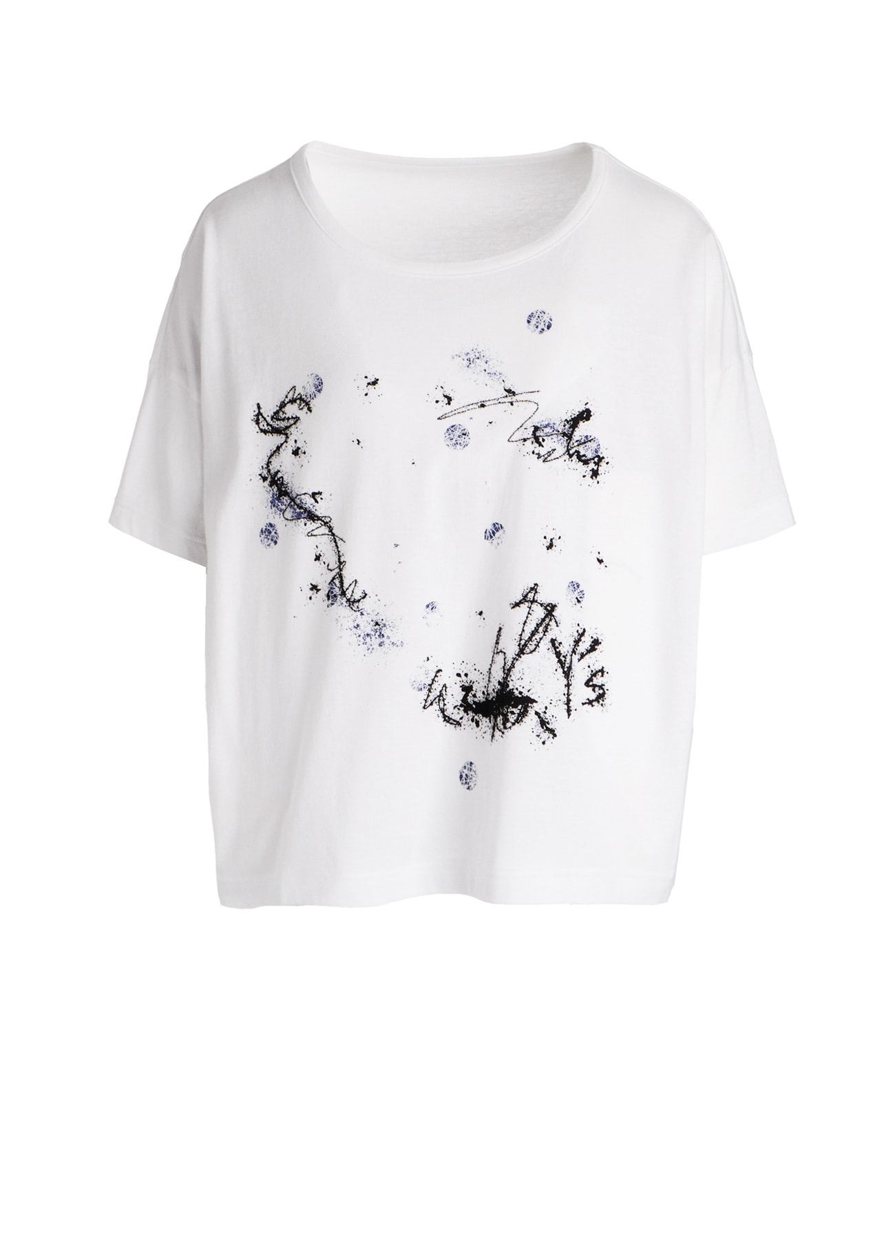 COTTON JERSEY Y'S LOGO PRINT CROPPED T-SHIRT
