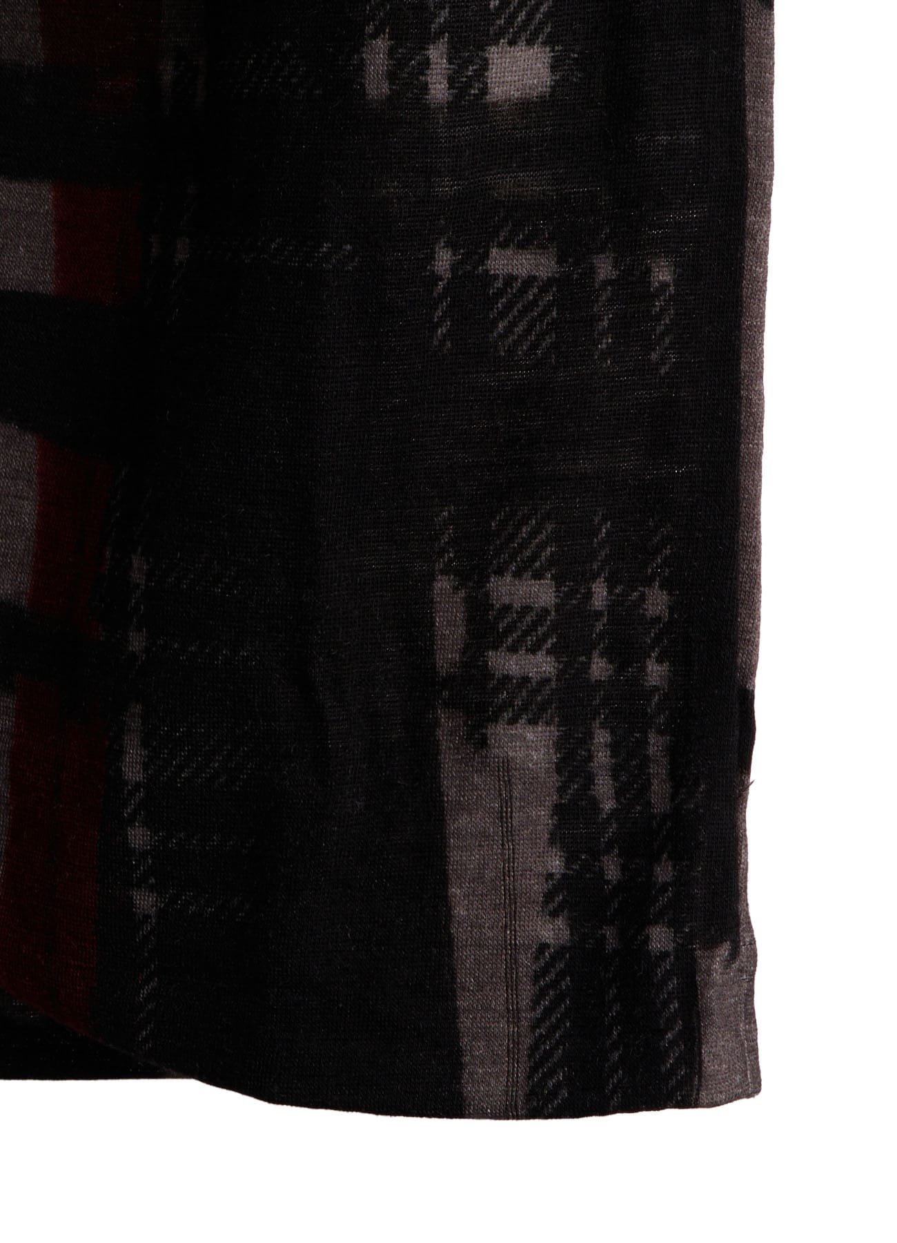 WOOL JERSEY PLAID PRINT LONG SLEEVE CARDIGAN