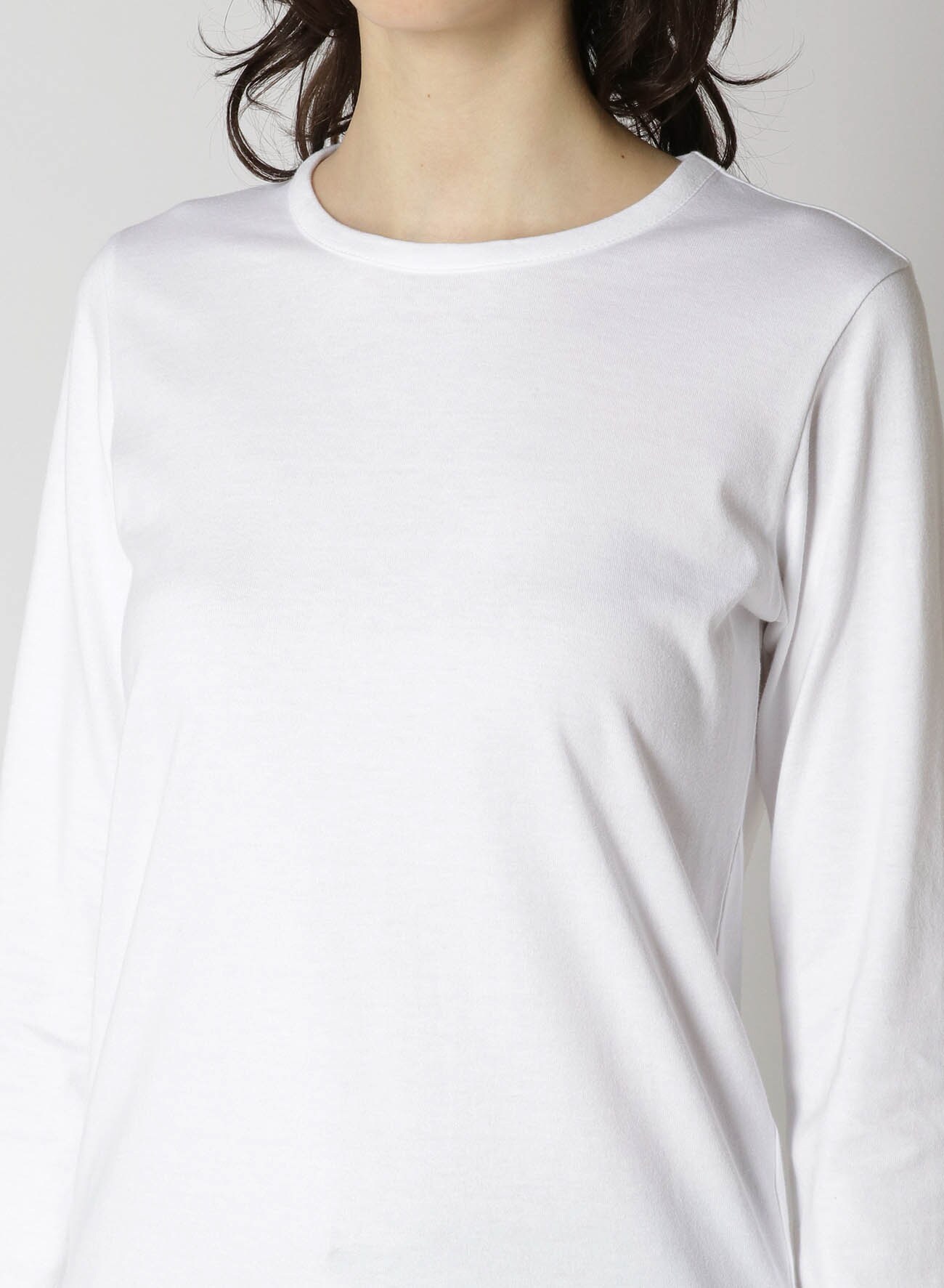 PIGMENT PRINT CORD EMBROIDERY ROUND NECK LONG SLEEVE