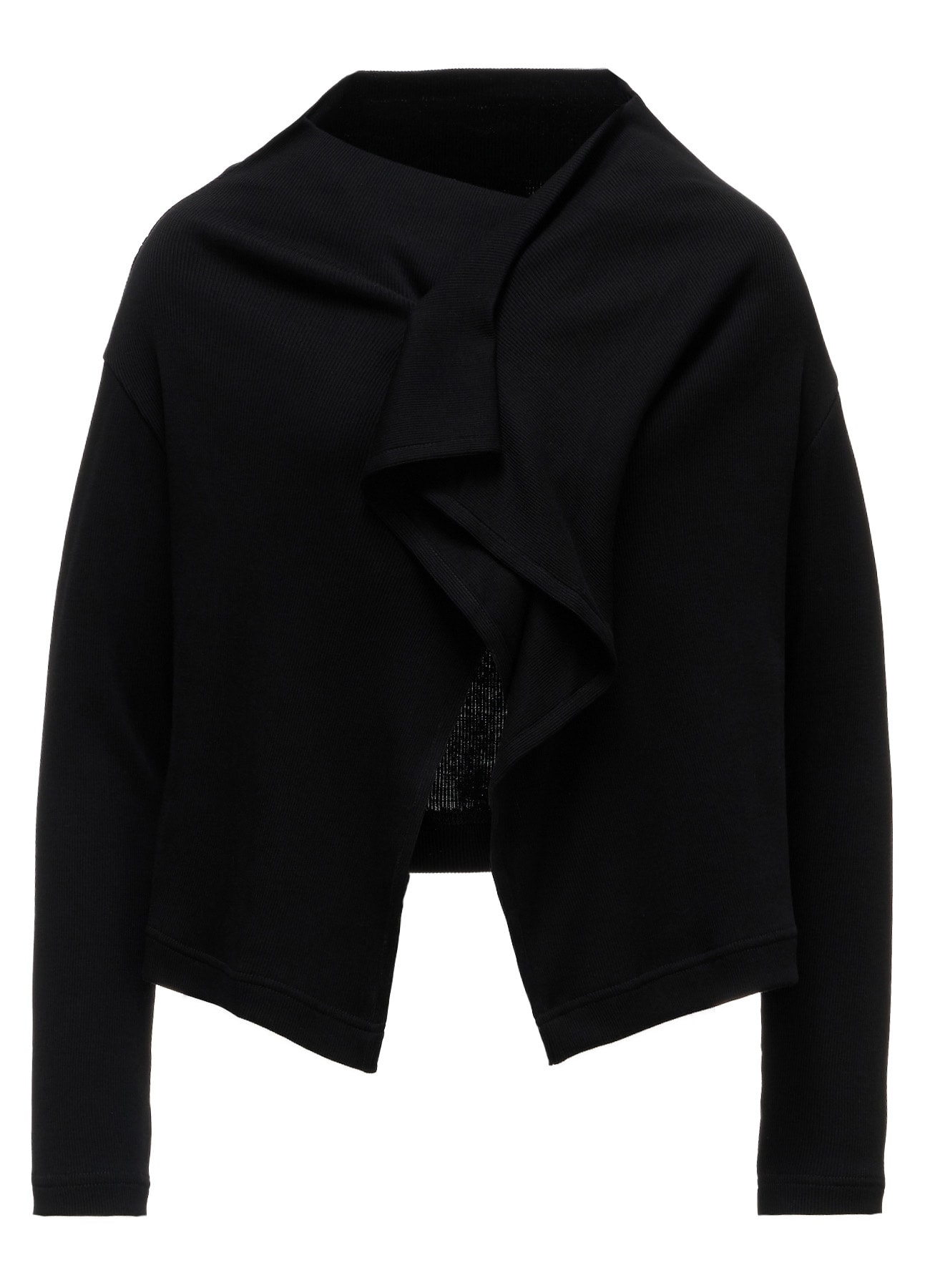 RIB PANEL SHORT L/S DRAPE CARDIGAN