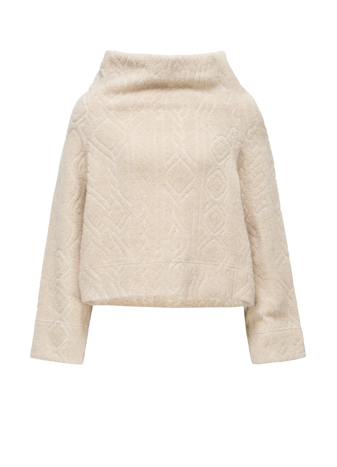 CABLE PILE JACQUARD MID LENGTH RAGLAN T-SHIRTS
