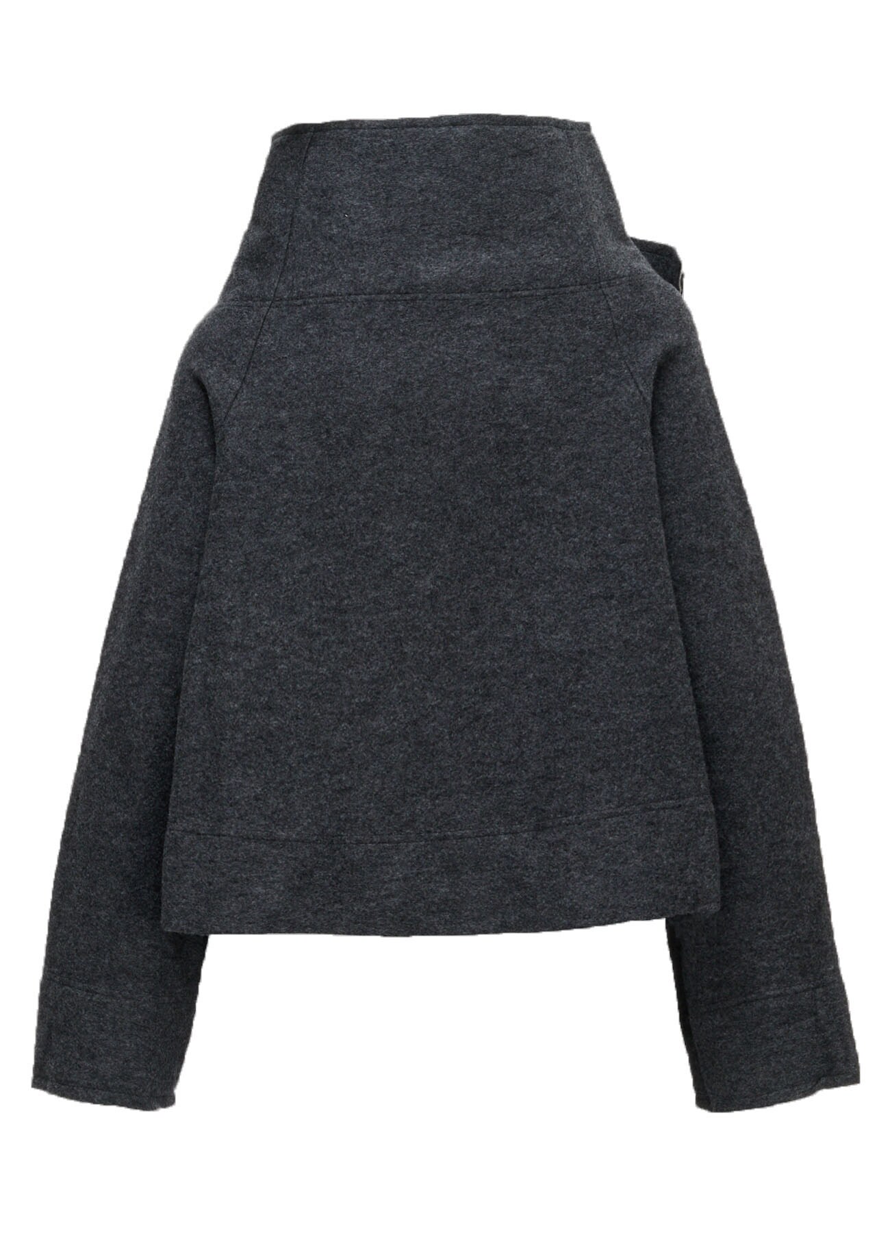 COMPRESSED PILE ASYMMETERIC RAGLAN JACKET