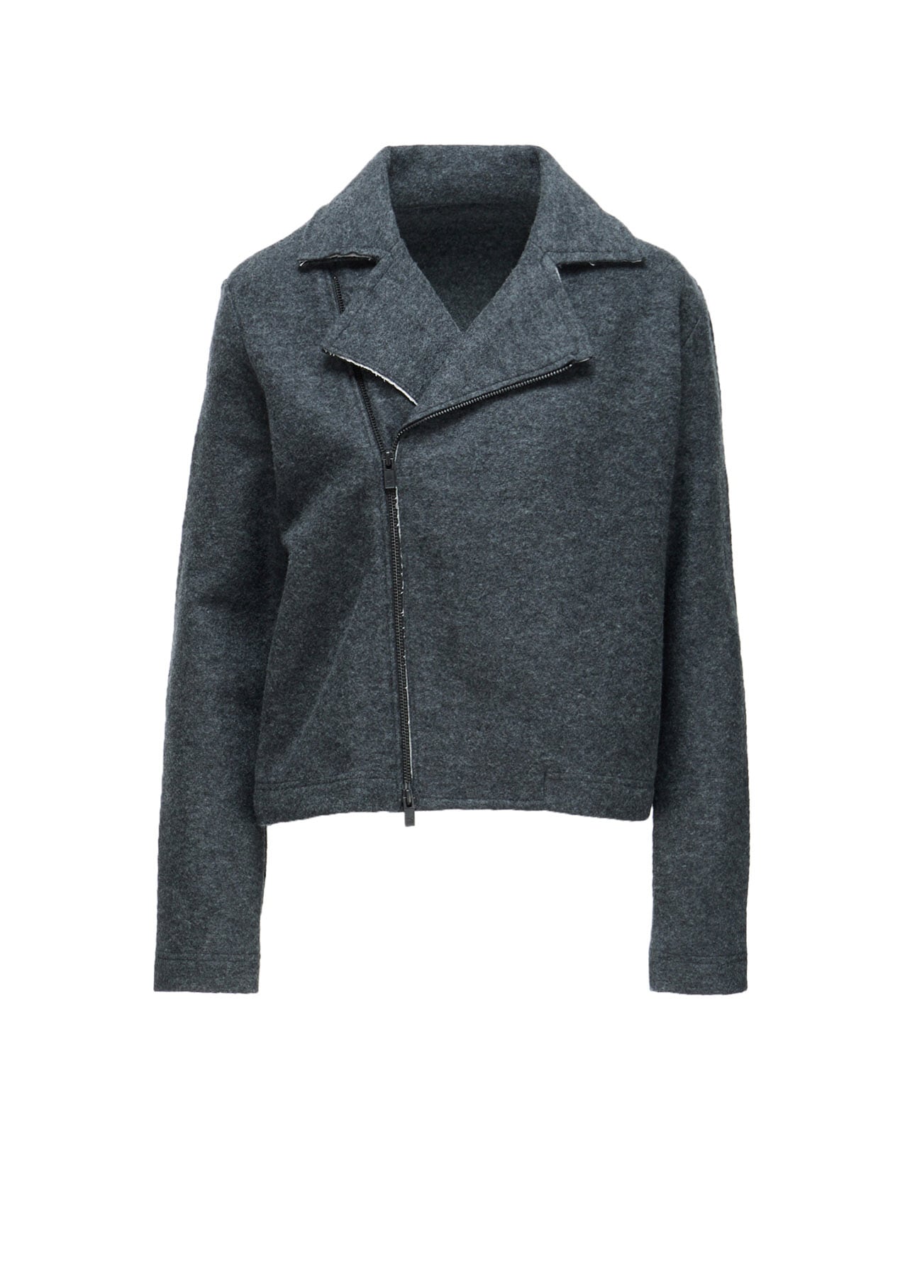 COMPRESSED PILE OVERSIZE  MOTO JACKET