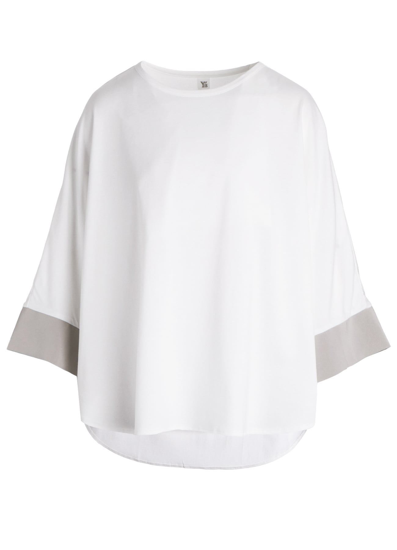 COTTON JERSEY X TA/PE DE CHINE CONBINATION T-SHIRT