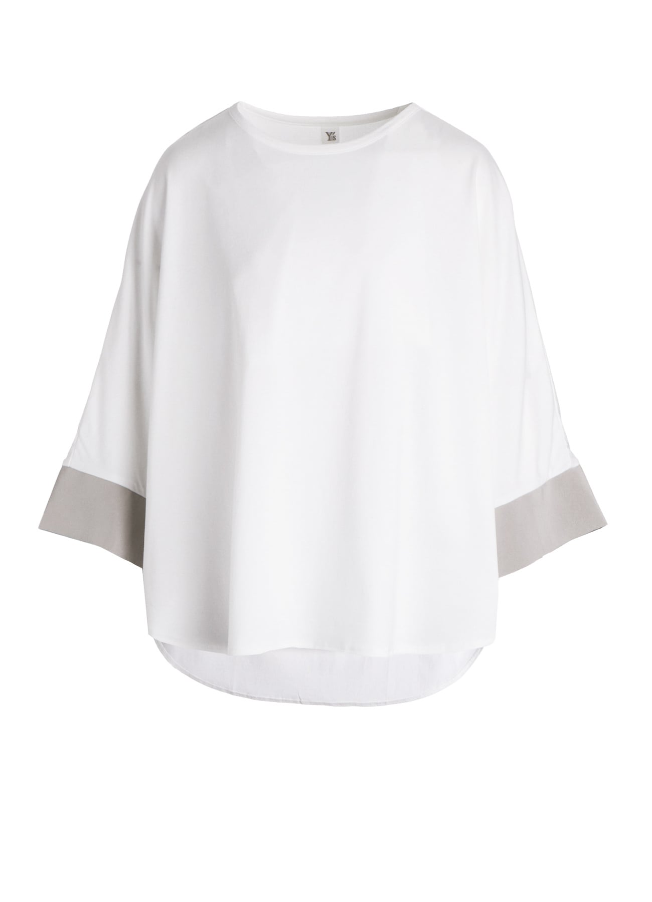 COTTON JERSEY X TA/PE DE CHINE CONBINATION T-SHIRT