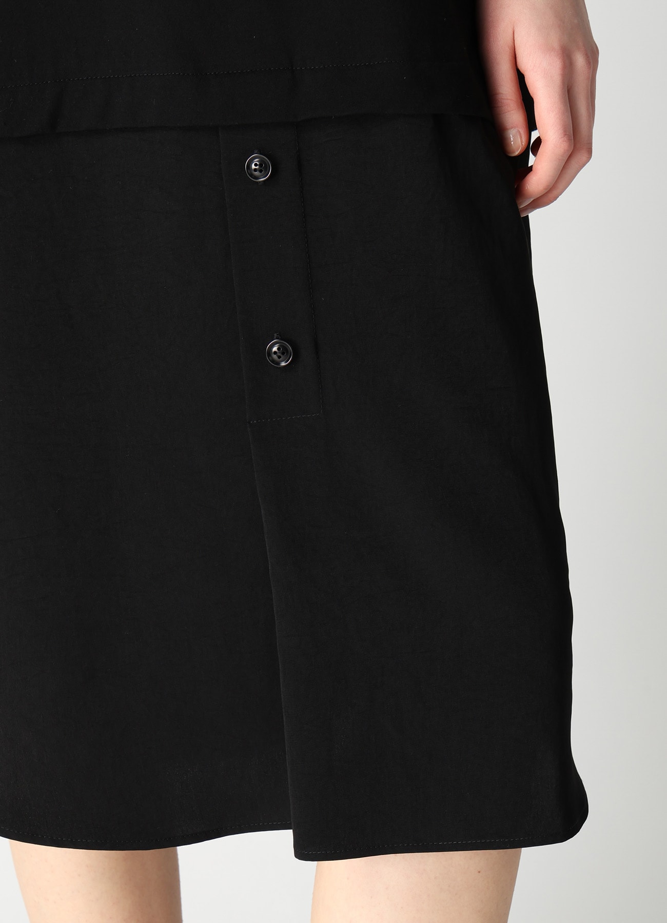 COTTON JERSEY X TA/PE DE CHINE CONBINATION DRESS
