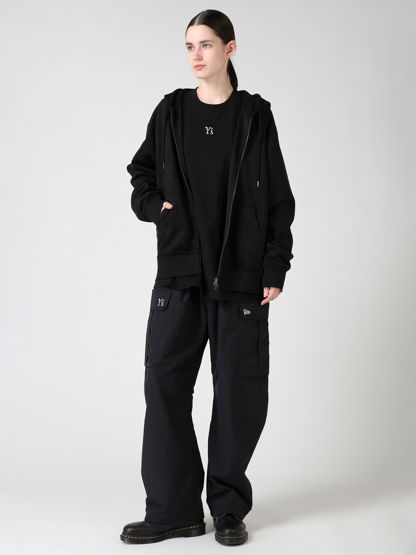 Y's × New Era SUEDE ZIP UP HOODIE