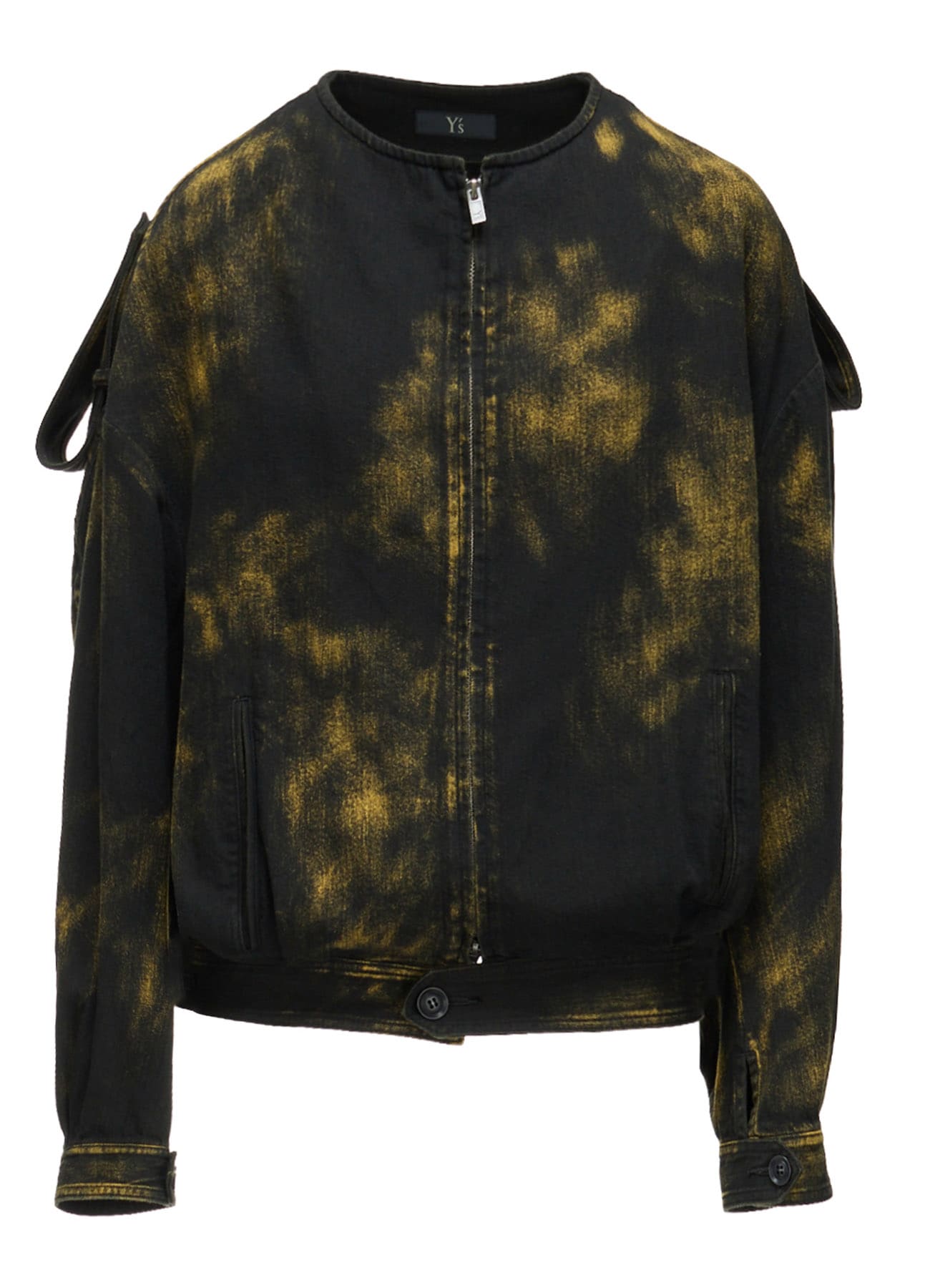 8OZ DENIM BLEACHED OVERDYE COLLAR LESS BLOUSON