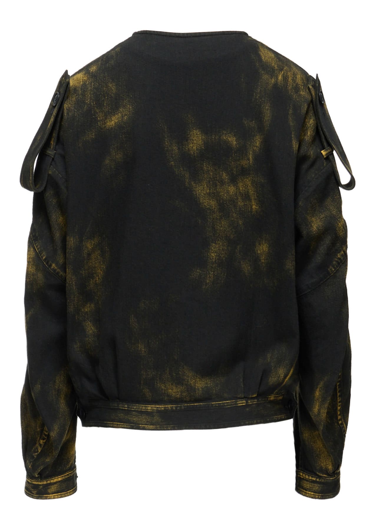 8OZ DENIM BLEACHED OVERDYE COLLAR LESS BLOUSON