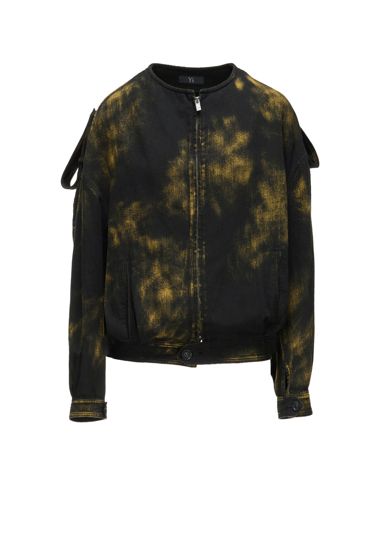 8OZ DENIM BLEACHED OVERDYE COLLAR LESS BLOUSON