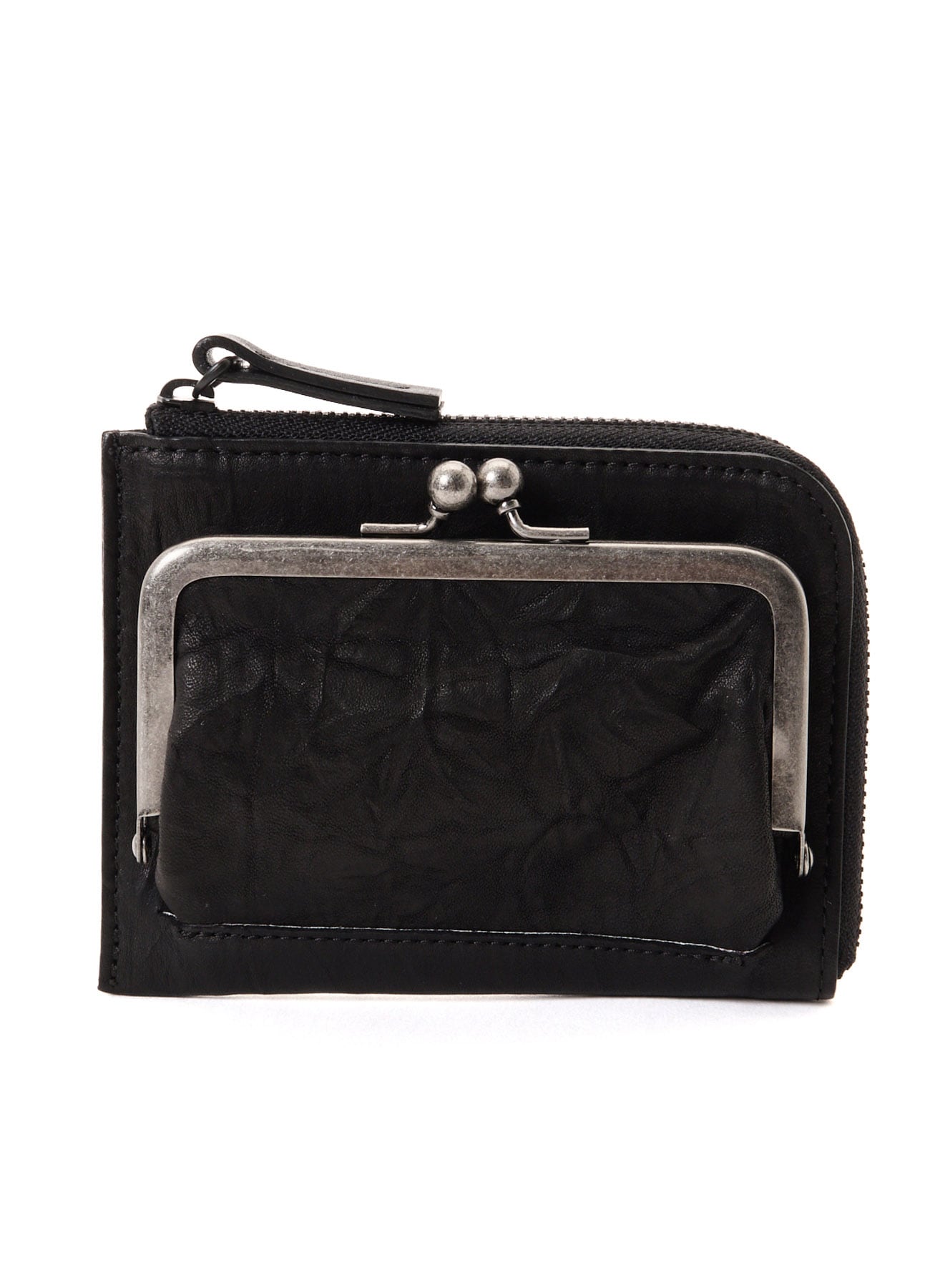SOFT LEATHER L-SHAPE METAL CLASP WALLET