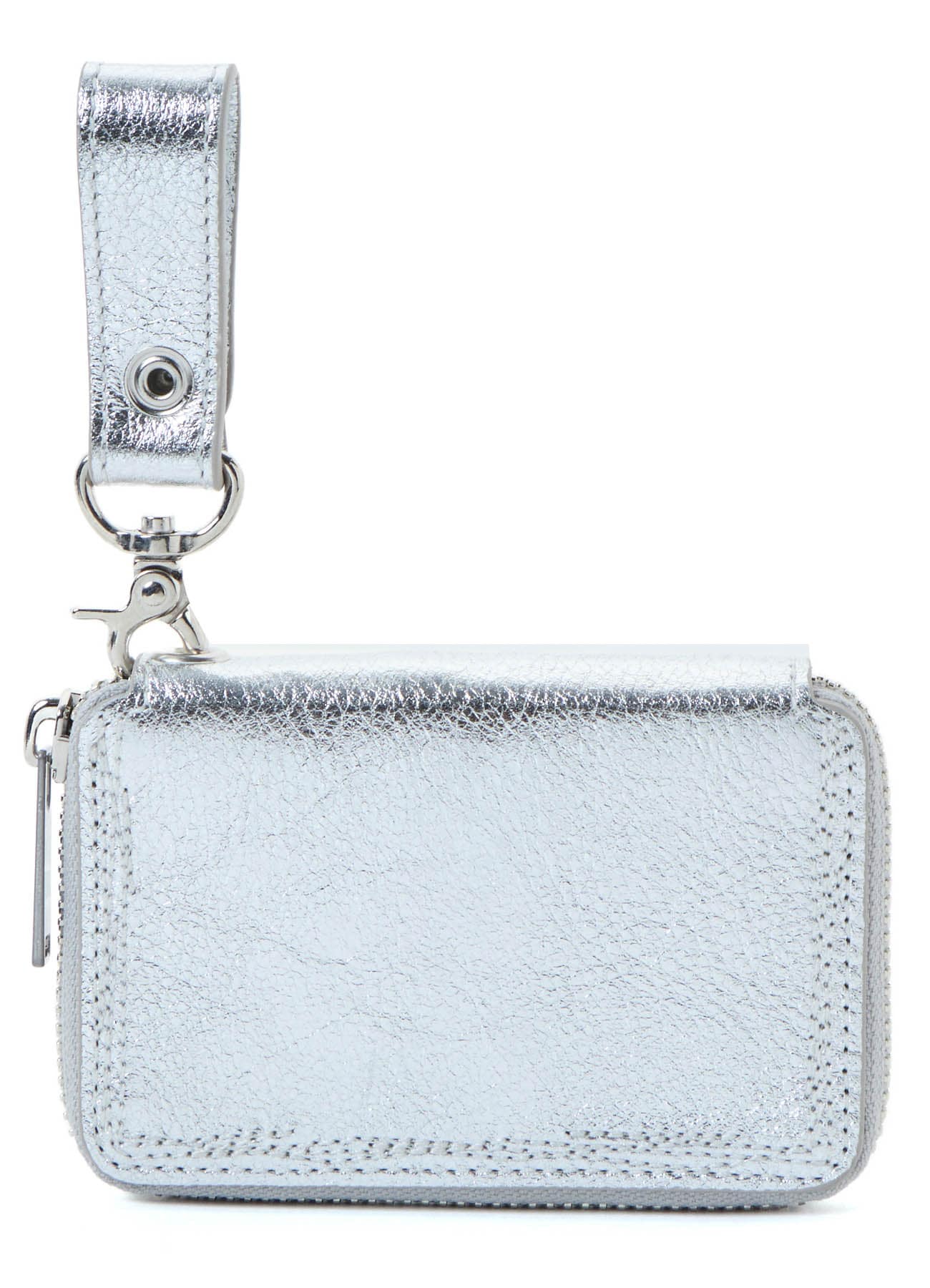 SEMI MATTE LEATHER RANDOM STITCH KEY CASE