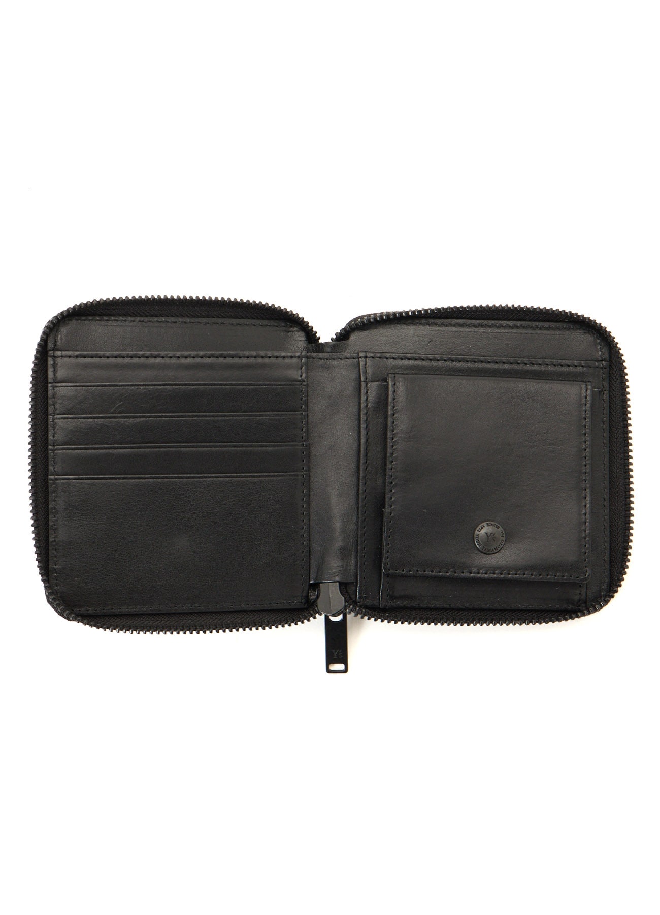 SEMI MATTE LEATHER RANDOM STITCH TRI-FOLD WALLET