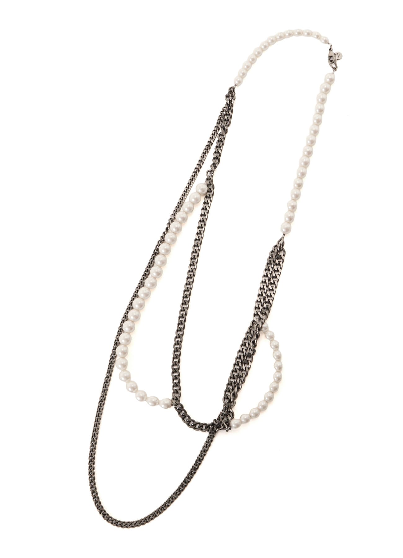 PEARL AND CHAIN LONG NECKLACE