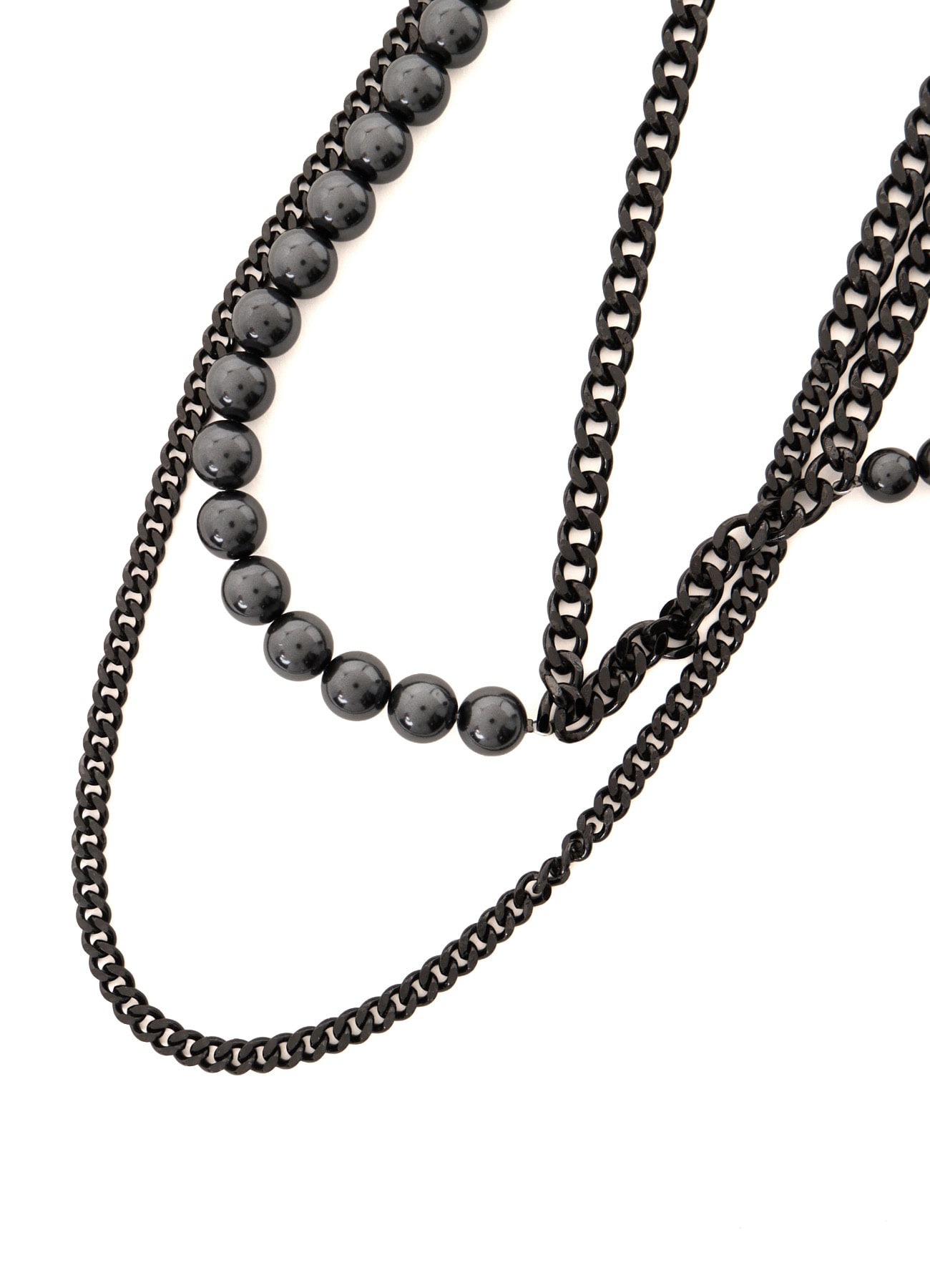 PEARL AND CHAIN LONG NECKLACE