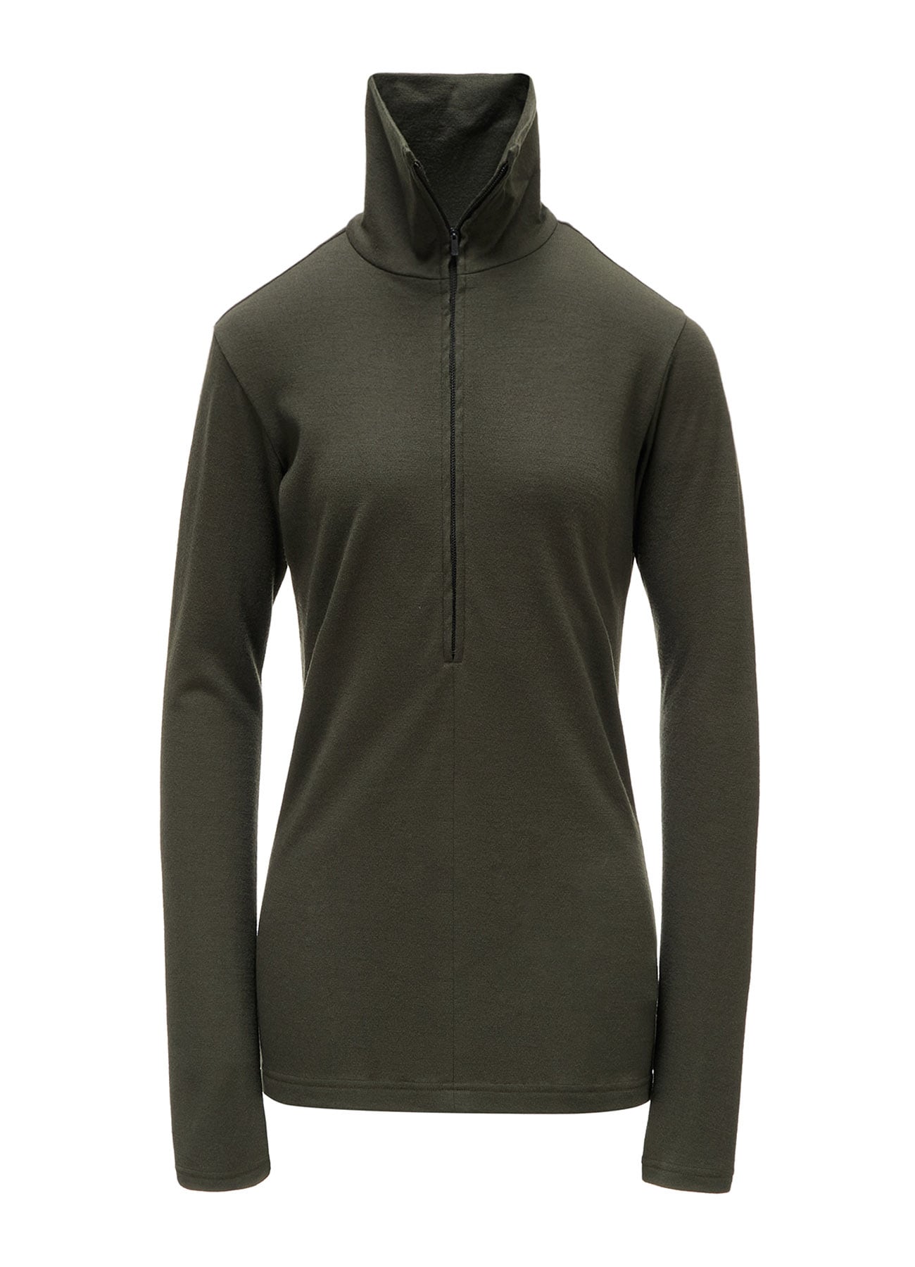 WOOL MILLED WASHABLE JERSEY HIGH NECK PULLOVER