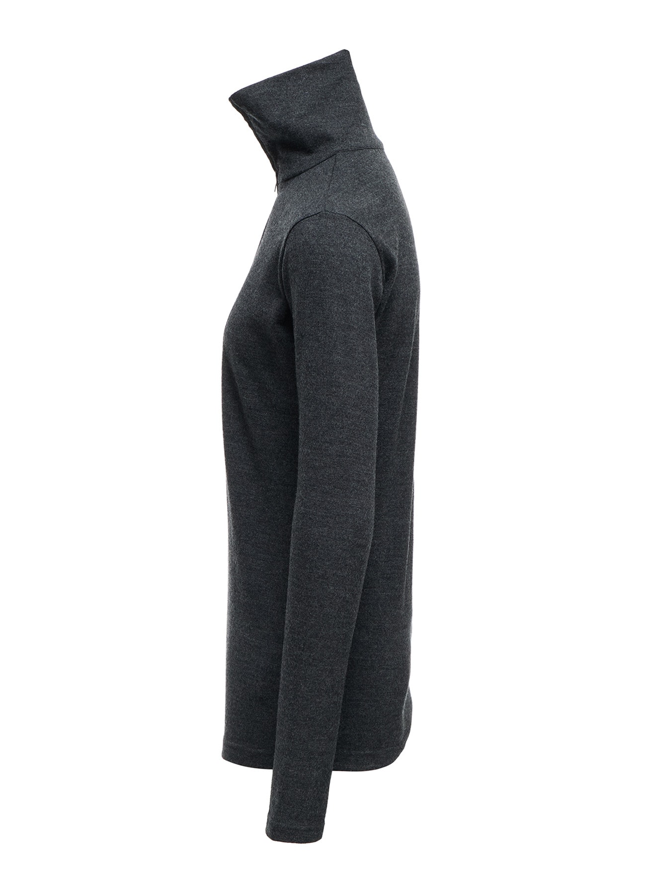 WOOL MILLED WASHABLE JERSEY HIGH NECK PULLOVER