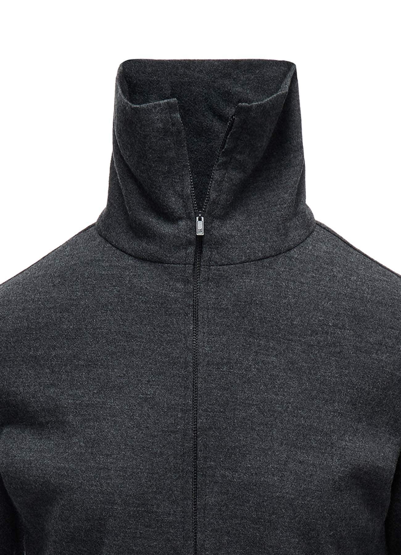 WOOL MILLED WASHABLE JERSEY HIGH NECK PULLOVER