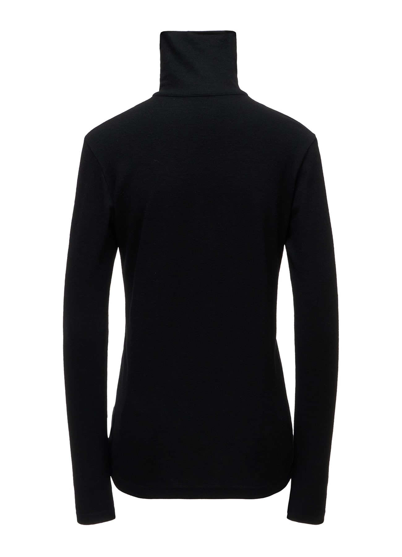 WOOL MILLED WASHABLE JERSEY HIGH NECK PULLOVER