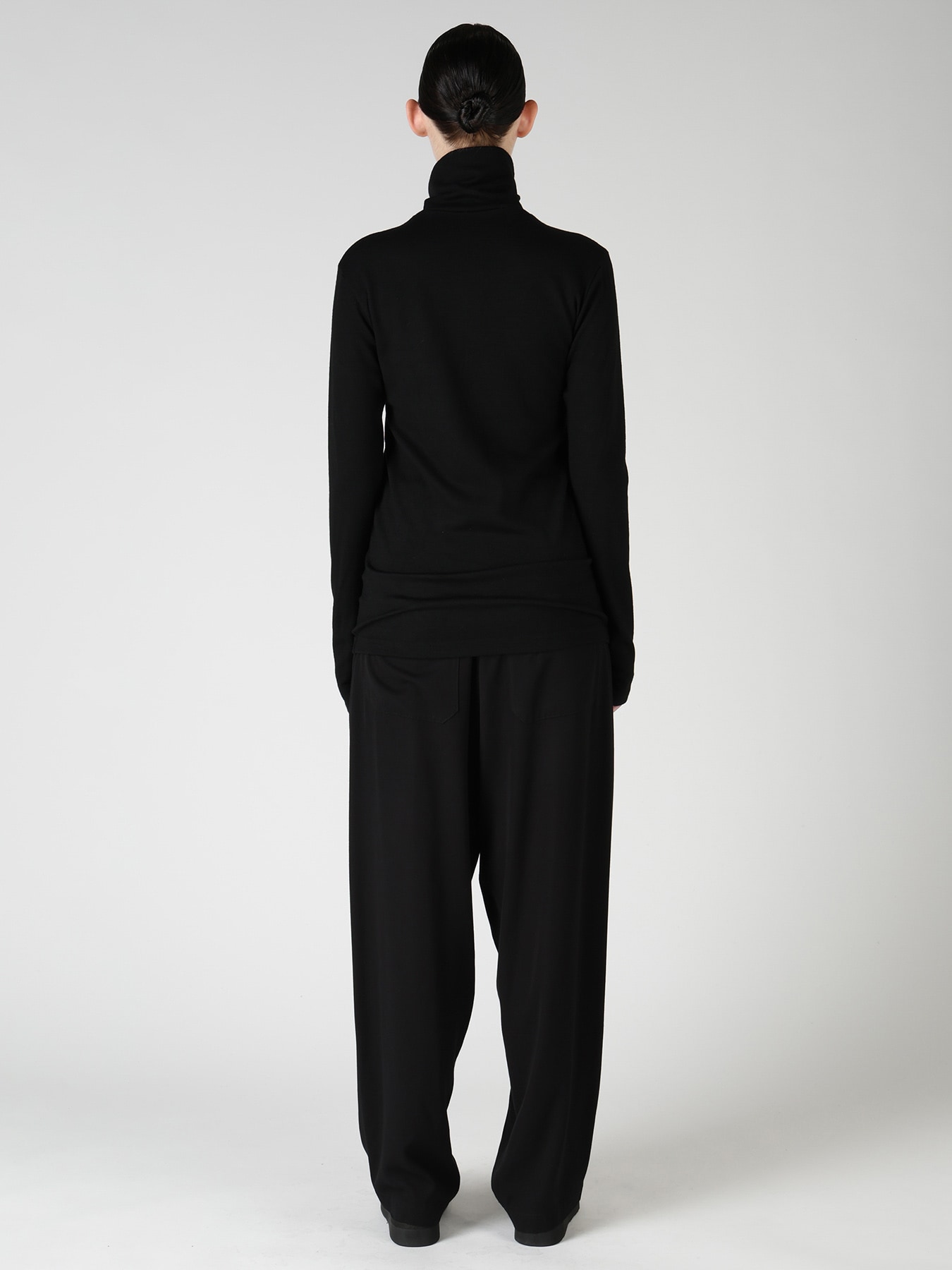 WOOL MILLED WASHABLE JERSEY HIGH NECK PULLOVER