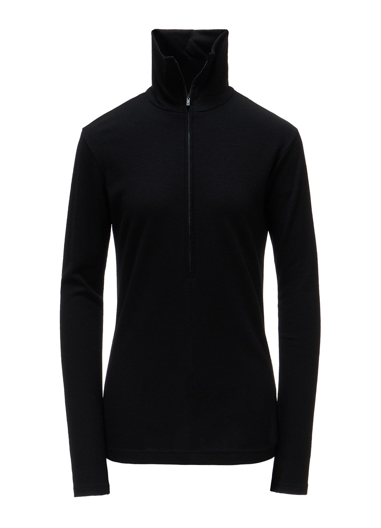 WOOL MILLED WASHABLE JERSEY HIGH NECK PULLOVER