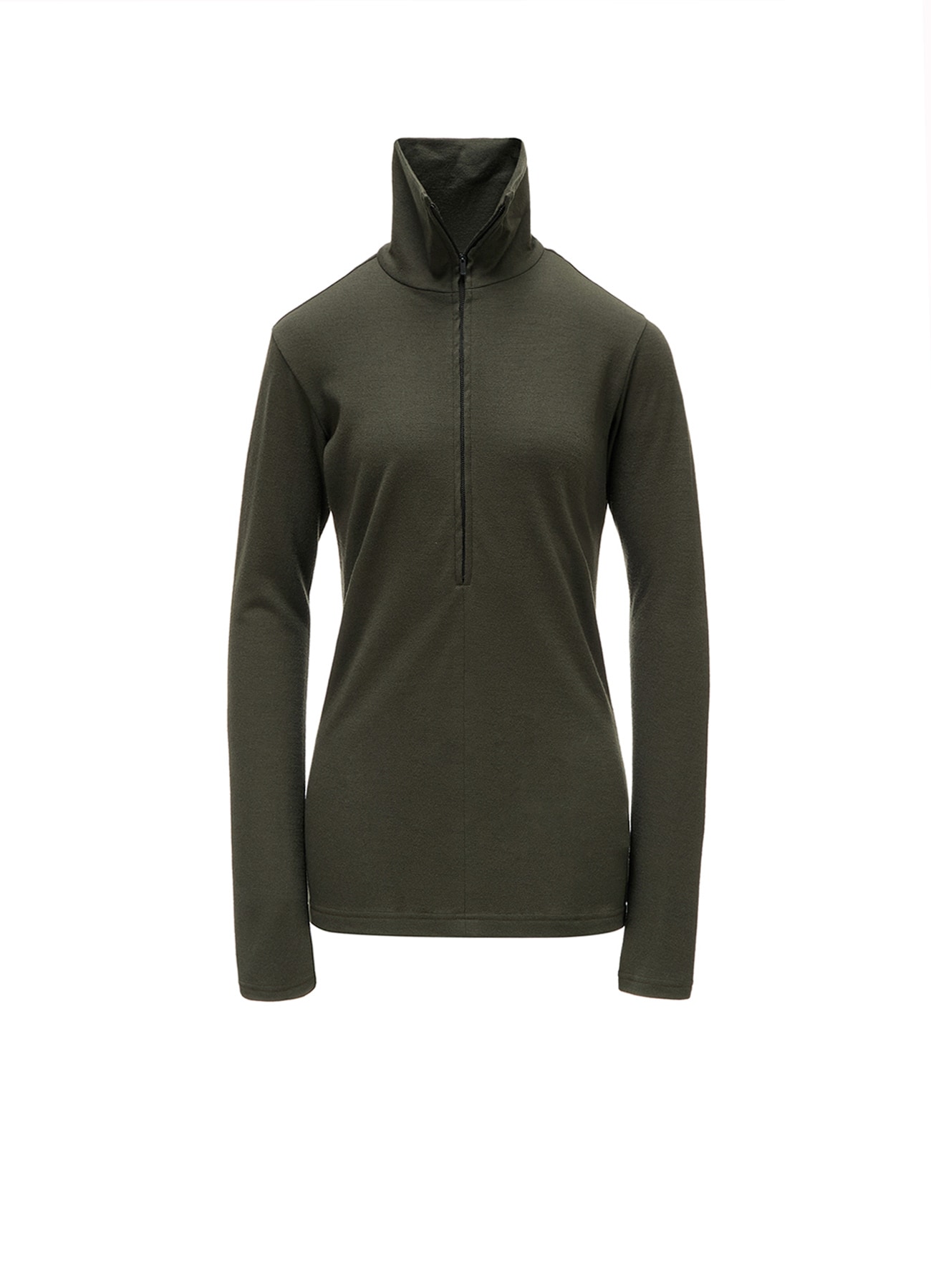 WOOL MILLED WASHABLE JERSEY HIGH NECK PULLOVER