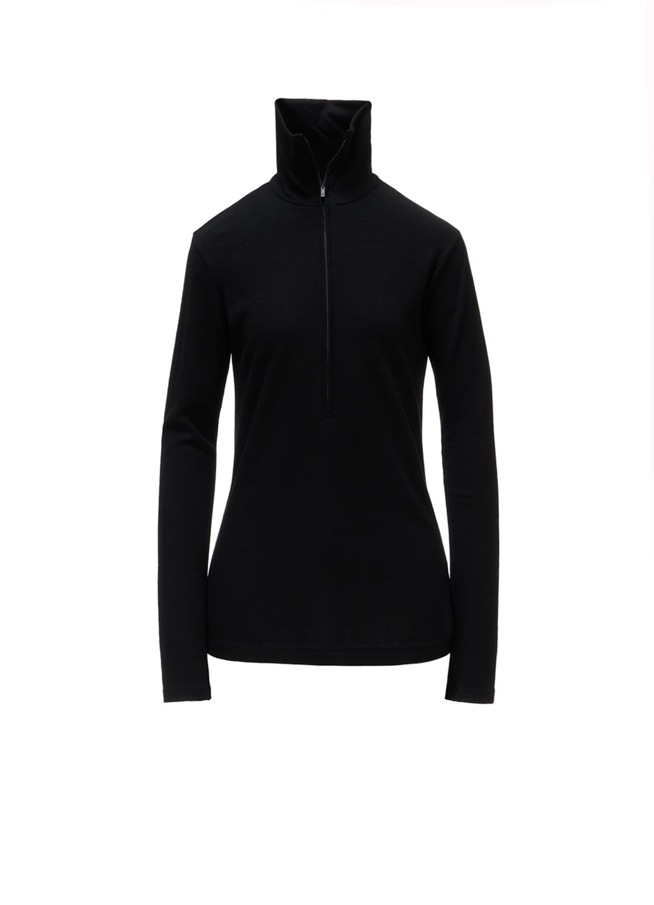 WOOL MILLED WASHABLE JERSEY HIGH NECK PULLOVER