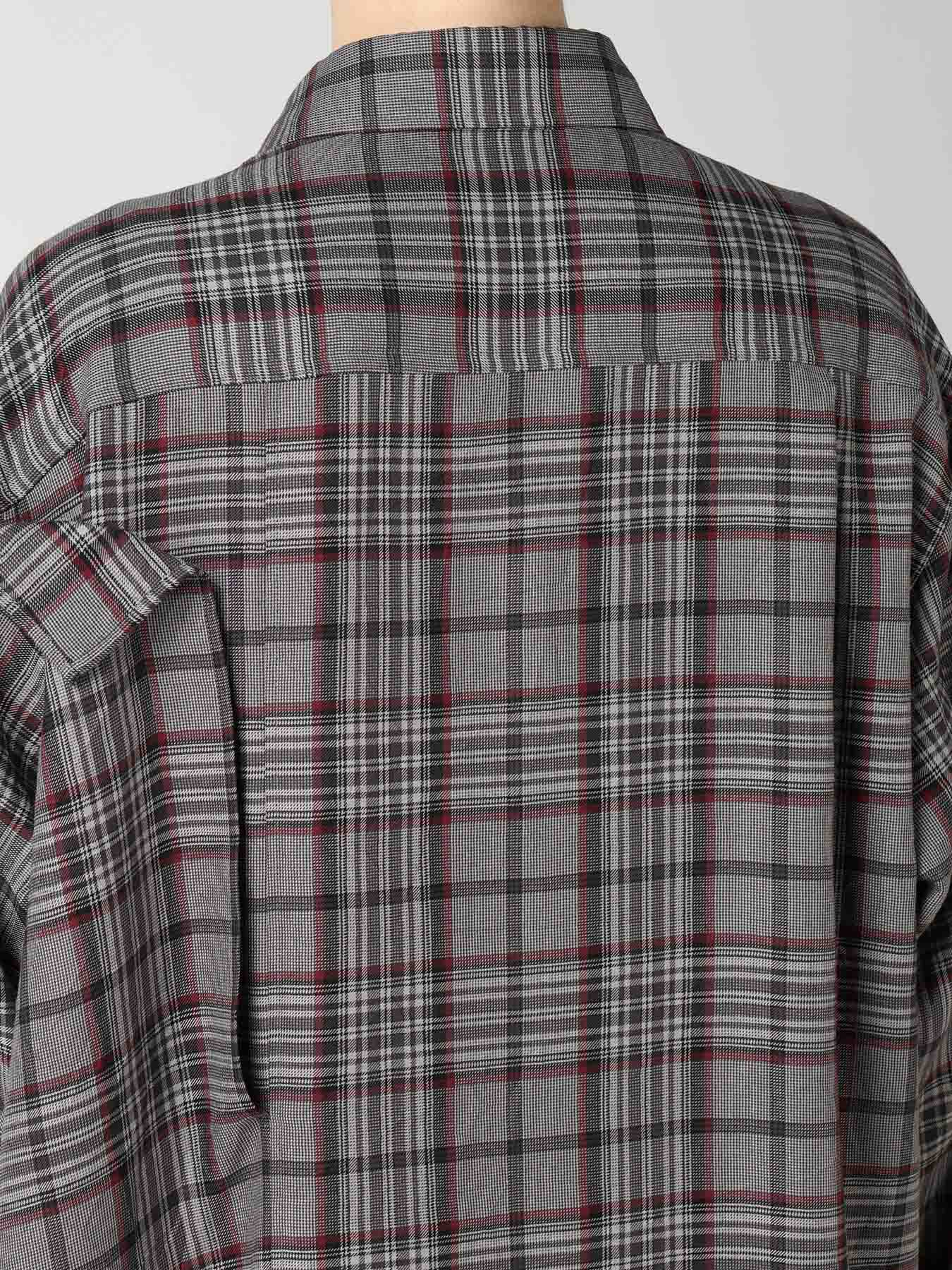 PLAID WASHER DOUBLE CLOTH BLOUSE