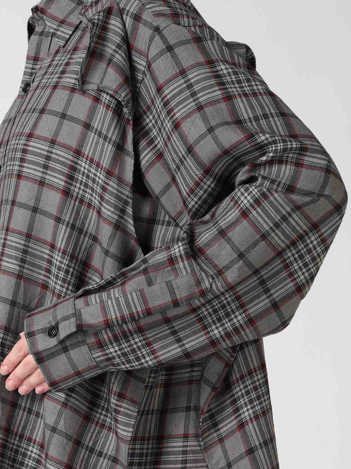 PLAID WASHER DOUBLE CLOTH BLOUSE