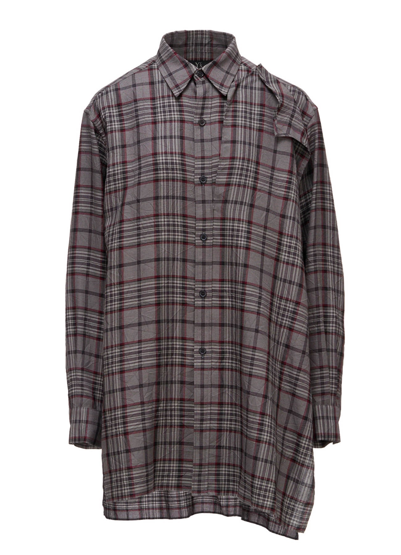 PLAID WASHER DOUBLE CLOTH BLOUSE
