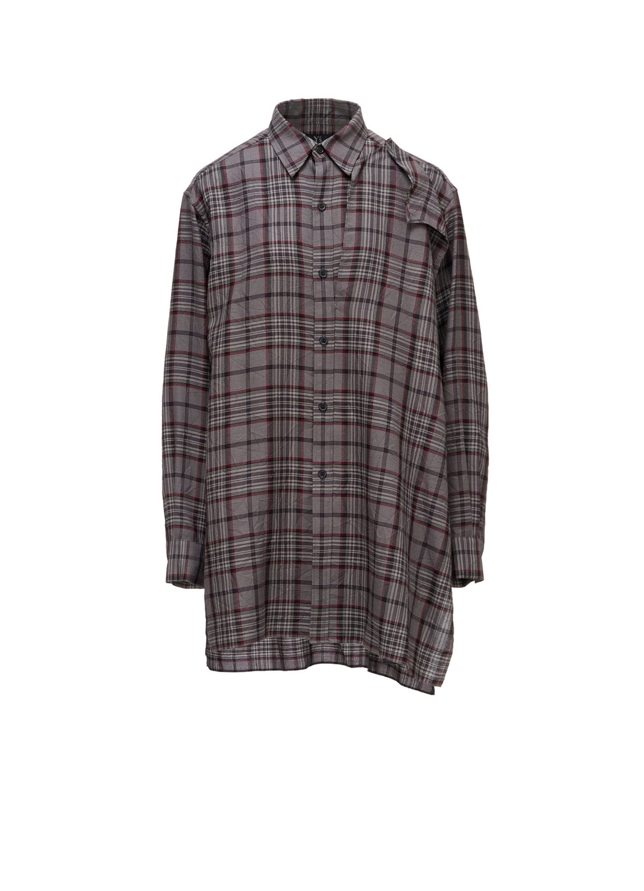PLAID WASHER DOUBLE CLOTH BLOUSE