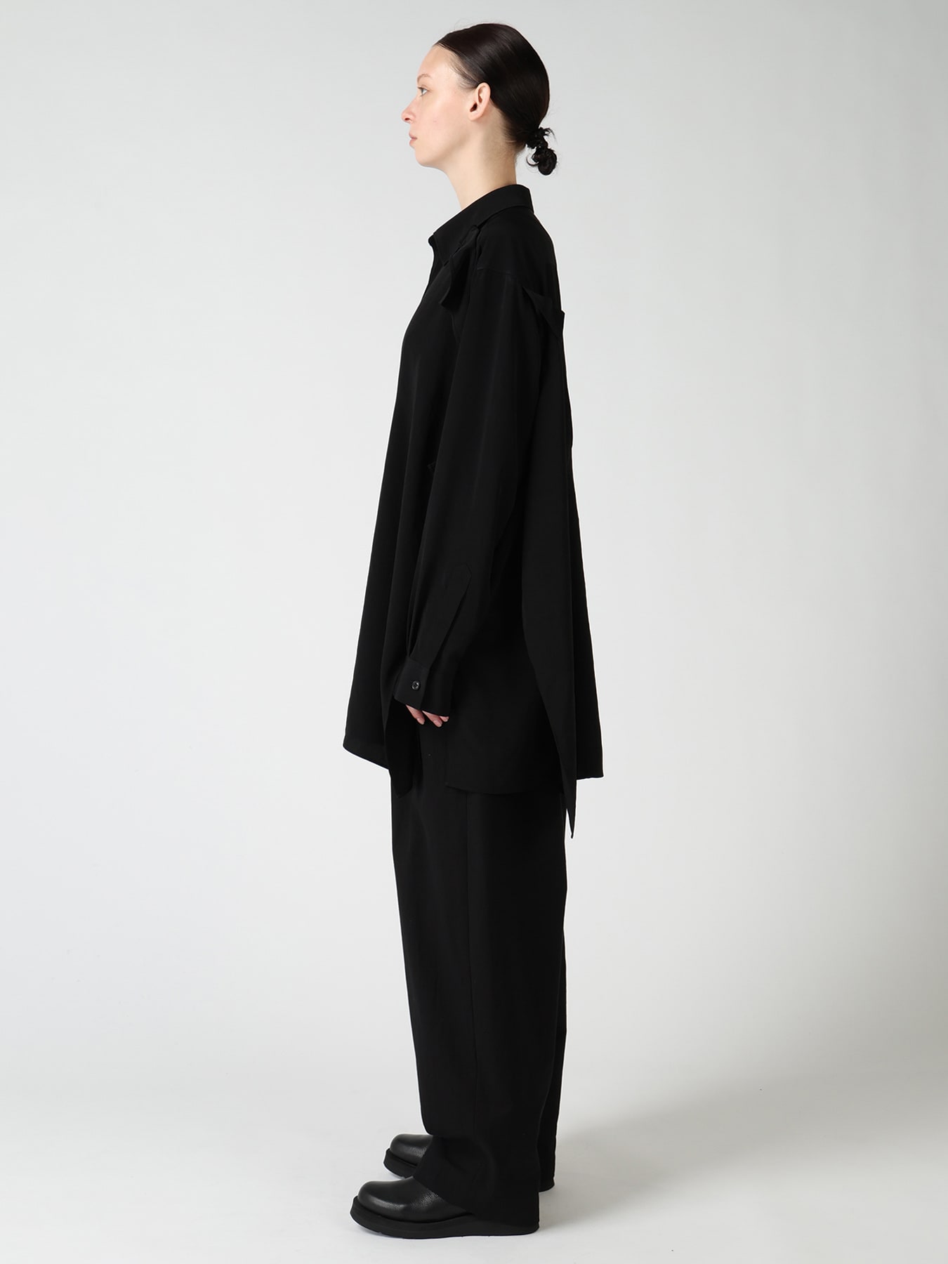 TA/PE CREPE DE CHINE FRONT DOUBLE CLOTH BLOUSE