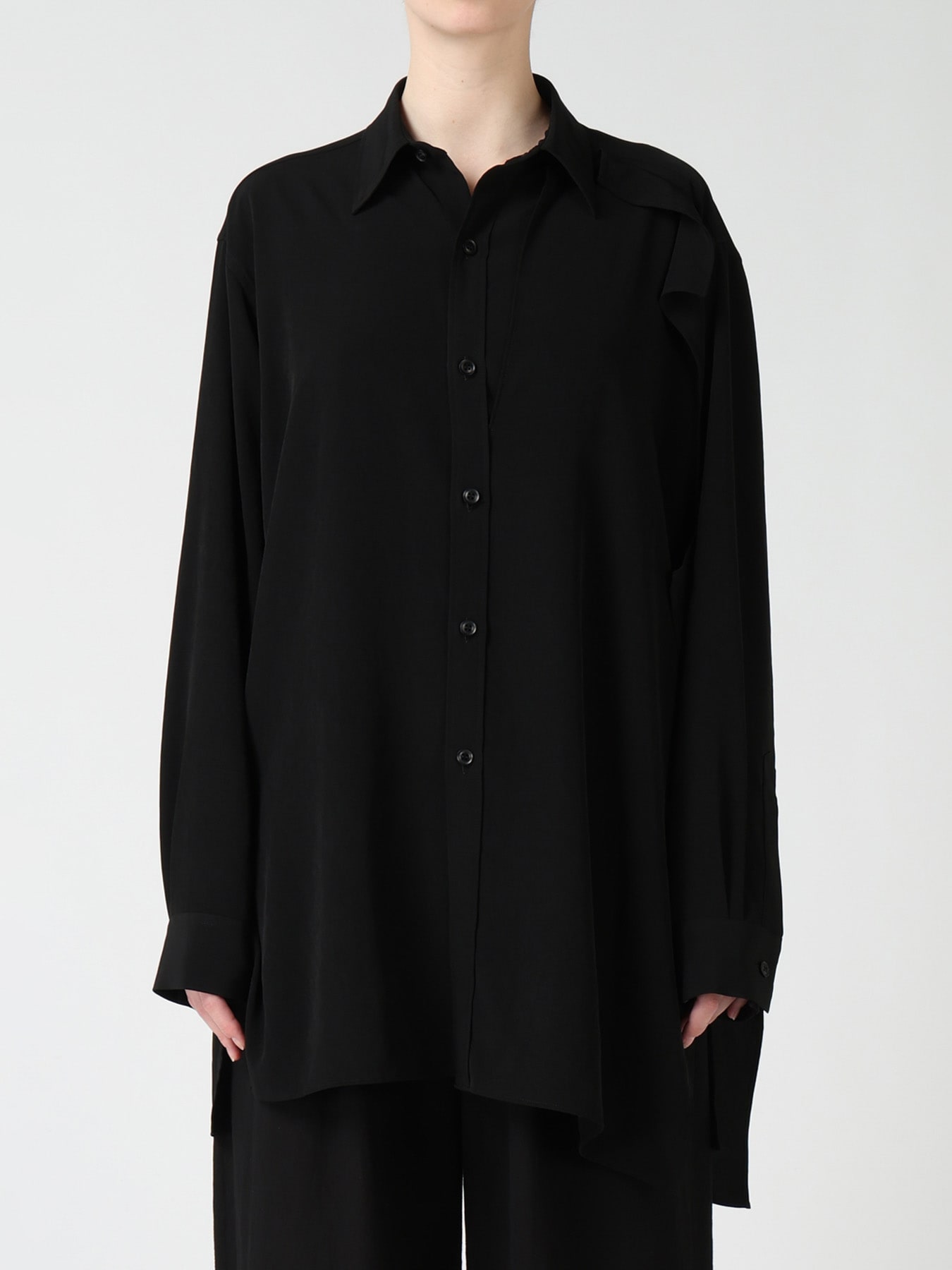 TA/PE CREPE DE CHINE FRONT DOUBLE CLOTH BLOUSE
