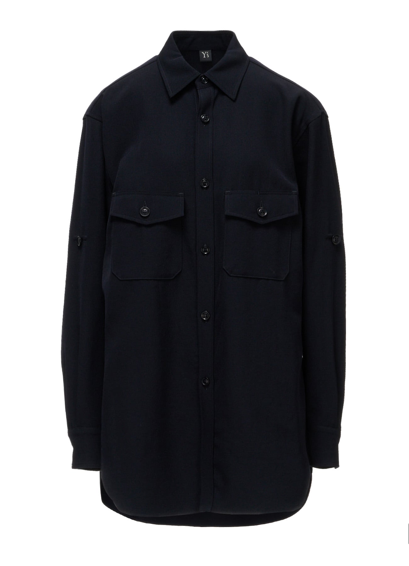 WOOL GABARDINE MILITARY SHIRT