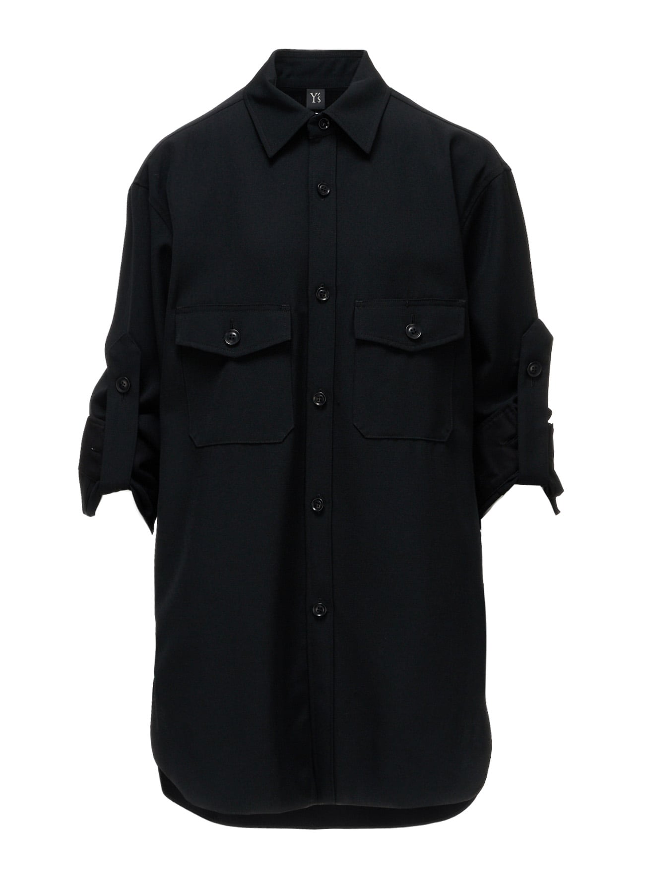 WOOL GABARDINE MILITARY SHIRT