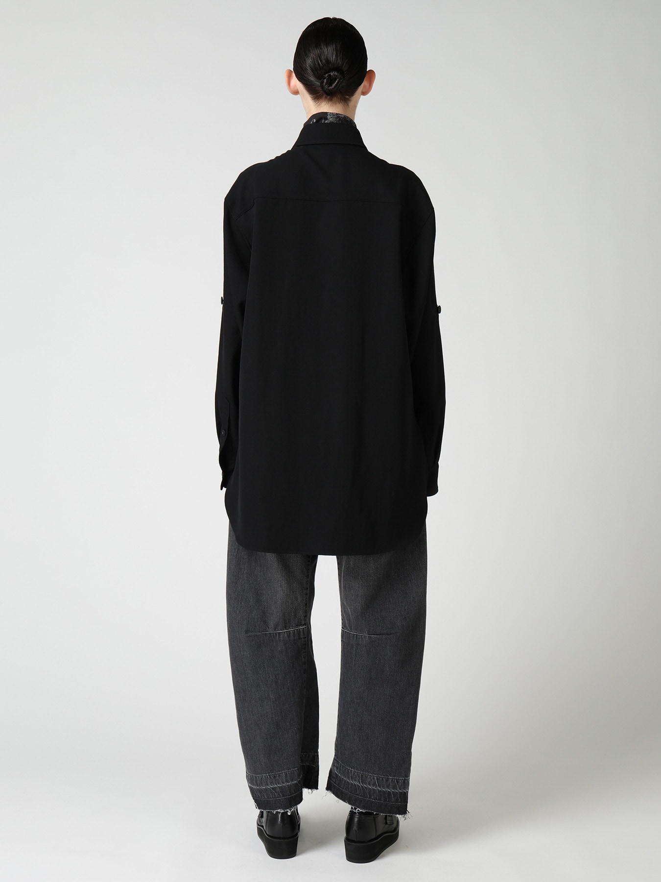 WOOL GABARDINE MILITARY SHIRT