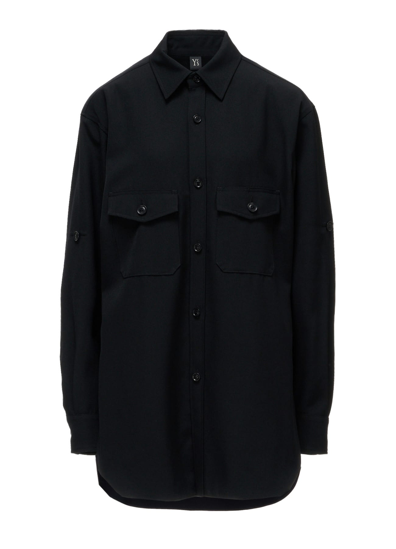 WOOL GABARDINE MILITARY SHIRT