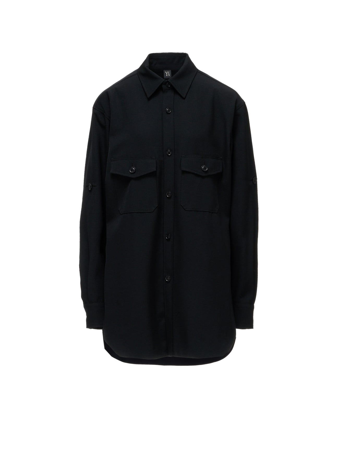 WOOL GABARDINE MILITARY SHIRT