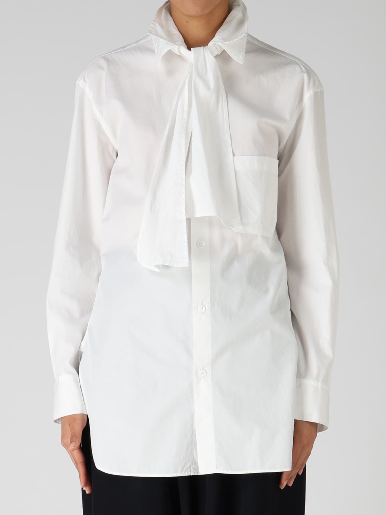 100/2 COTTON BROAD BOW COLLAR SHIRT
