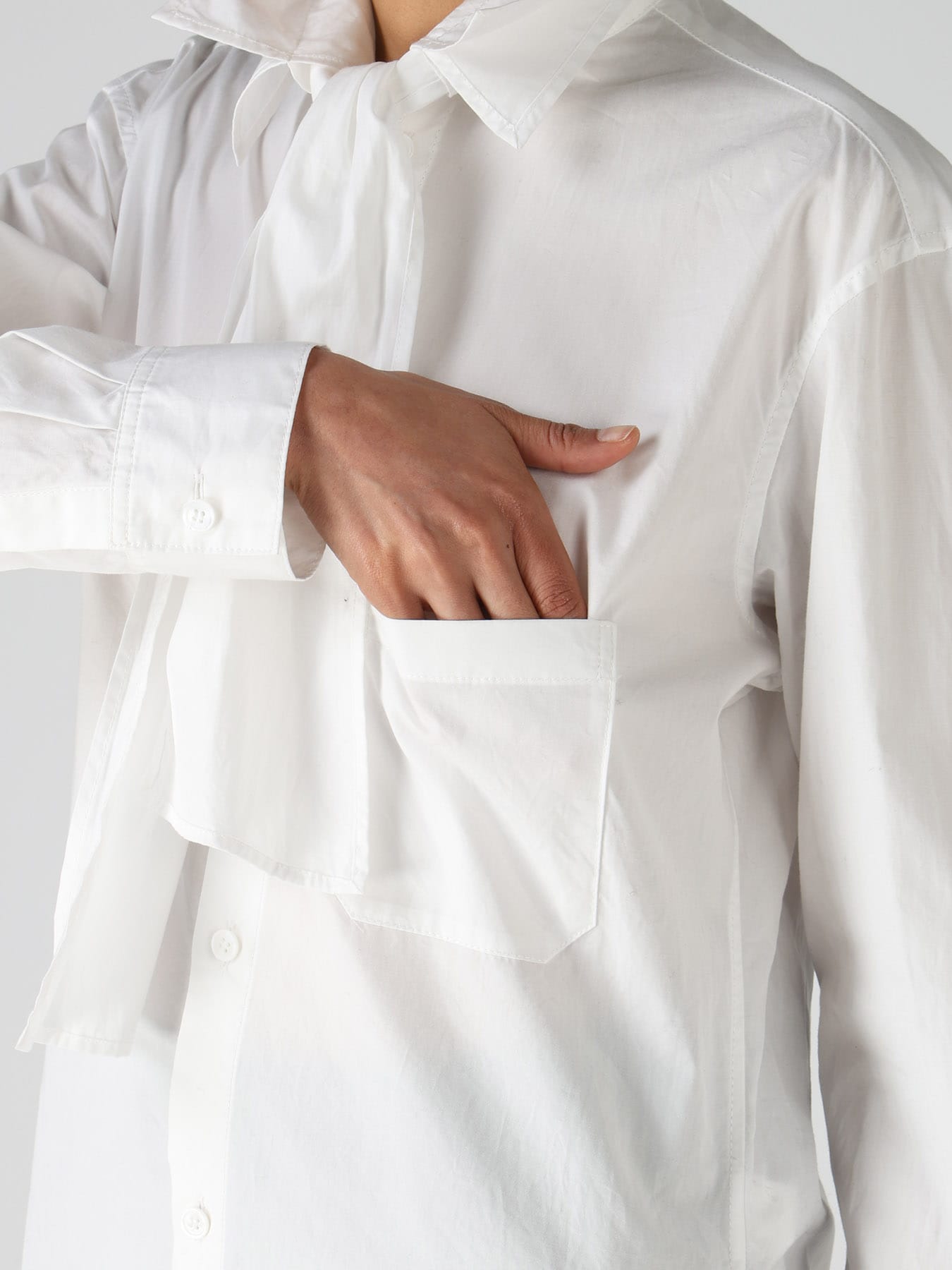 100/2 COTTON BROAD BOW COLLAR SHIRT